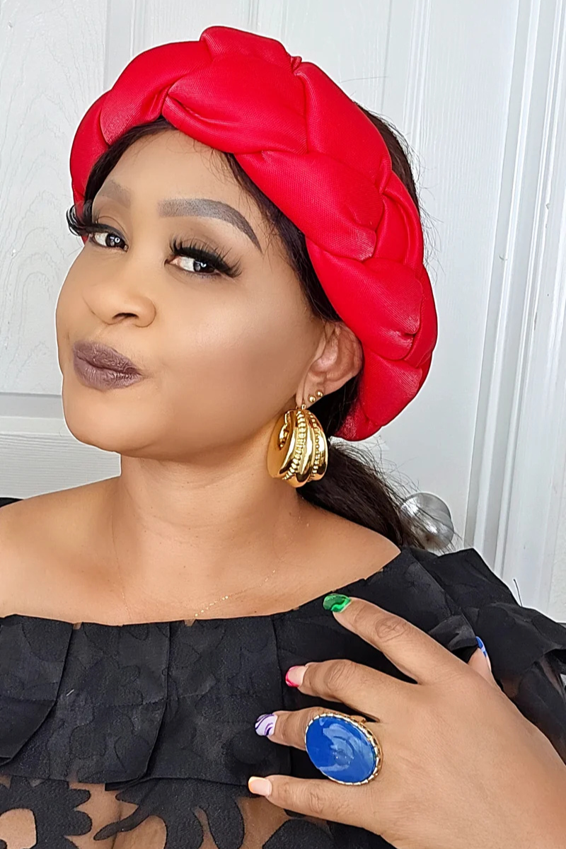 Gmade Braided Turban Twist Headband - Red