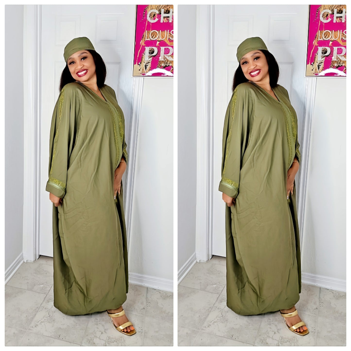 Jalabiya /Kaftan/Beach cover up with matching headwrap