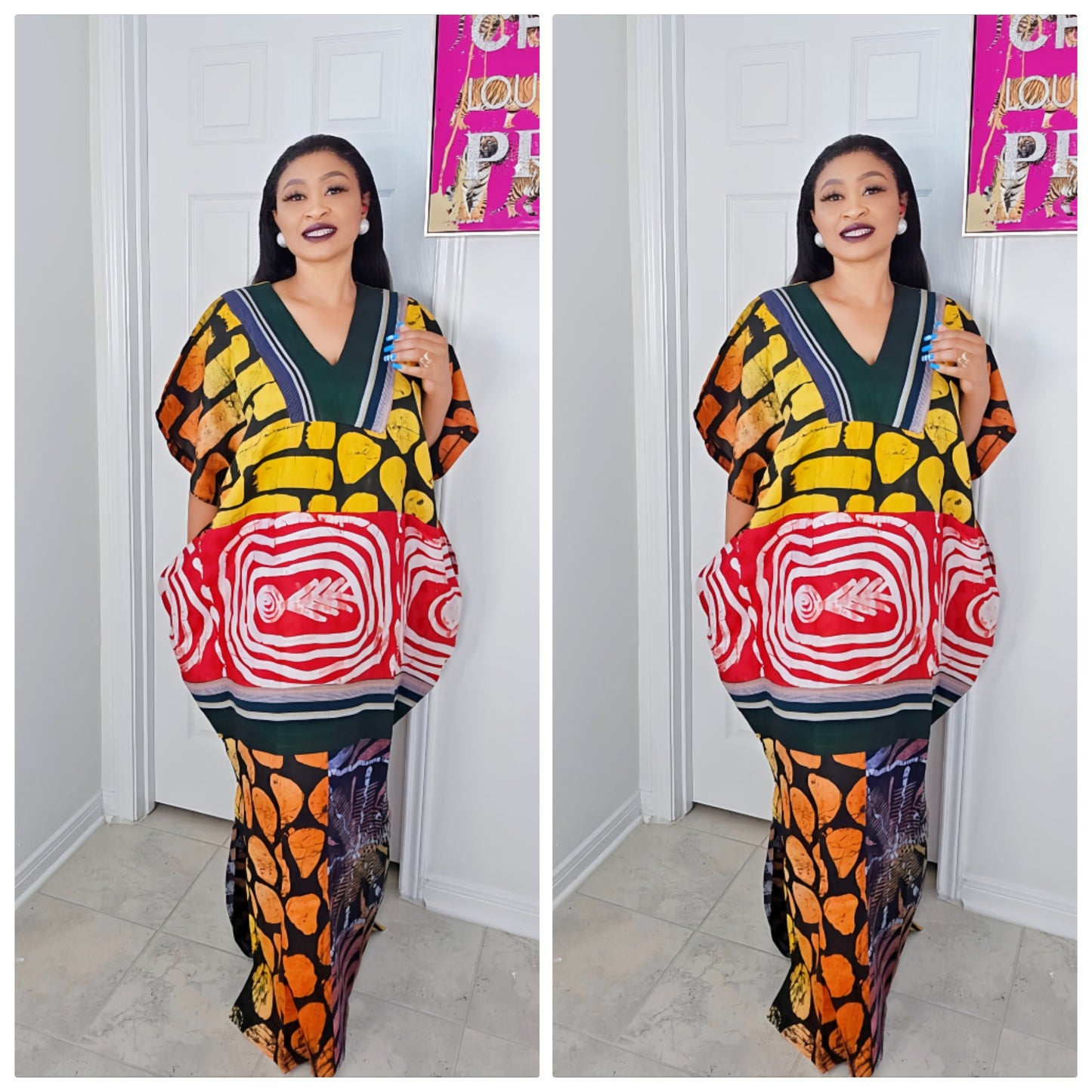 OBIM Patches Bubu Dress With Aso-Oke