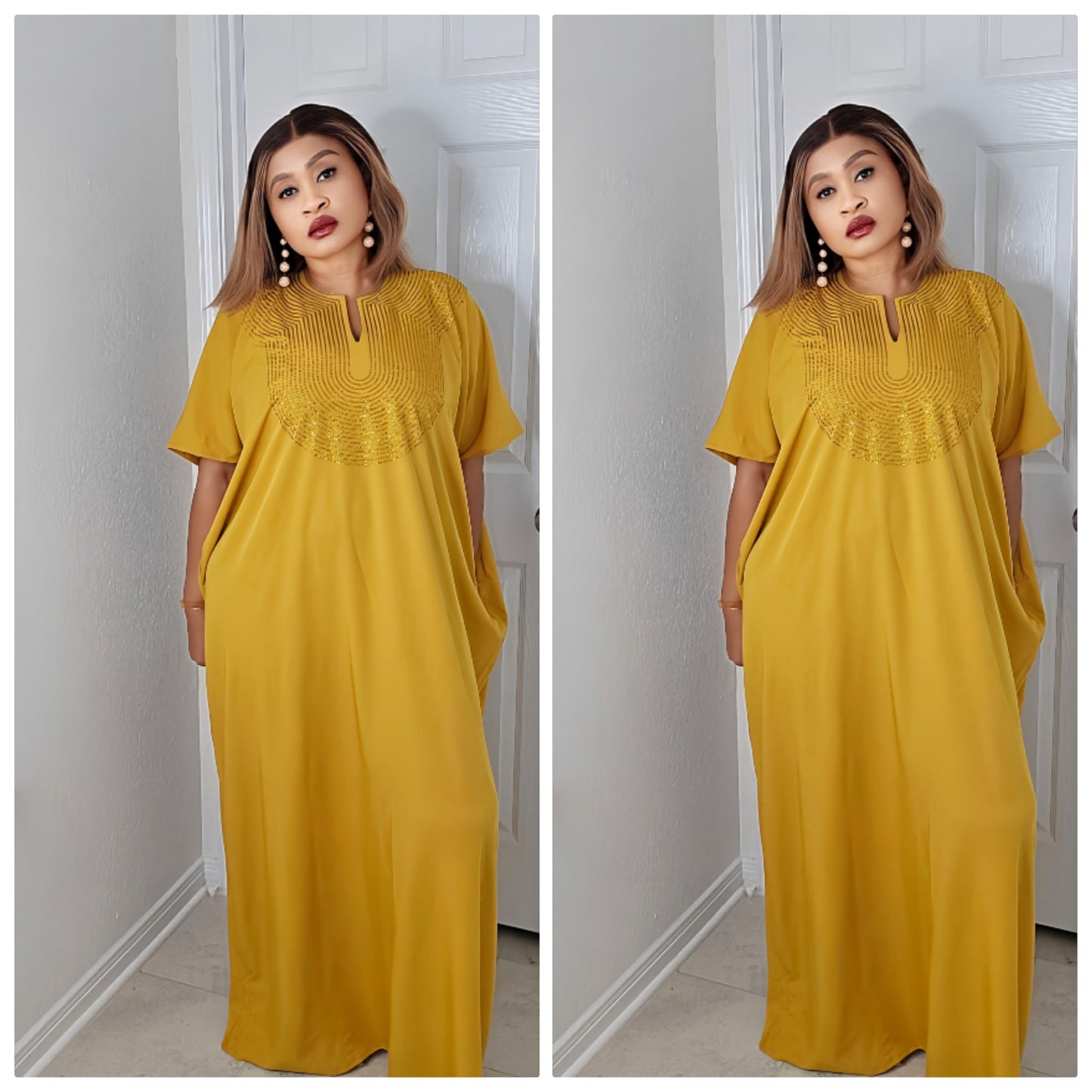 CHIC BOUBOU SPARKLY KAFTAN WITH HIDDEN SIDES POCKETS ( BESTSELLER)
