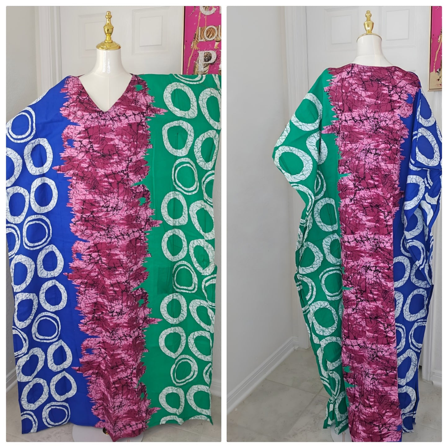 DI Ankara Bubu Dress-Mini Agbada Three -Tone Ankara