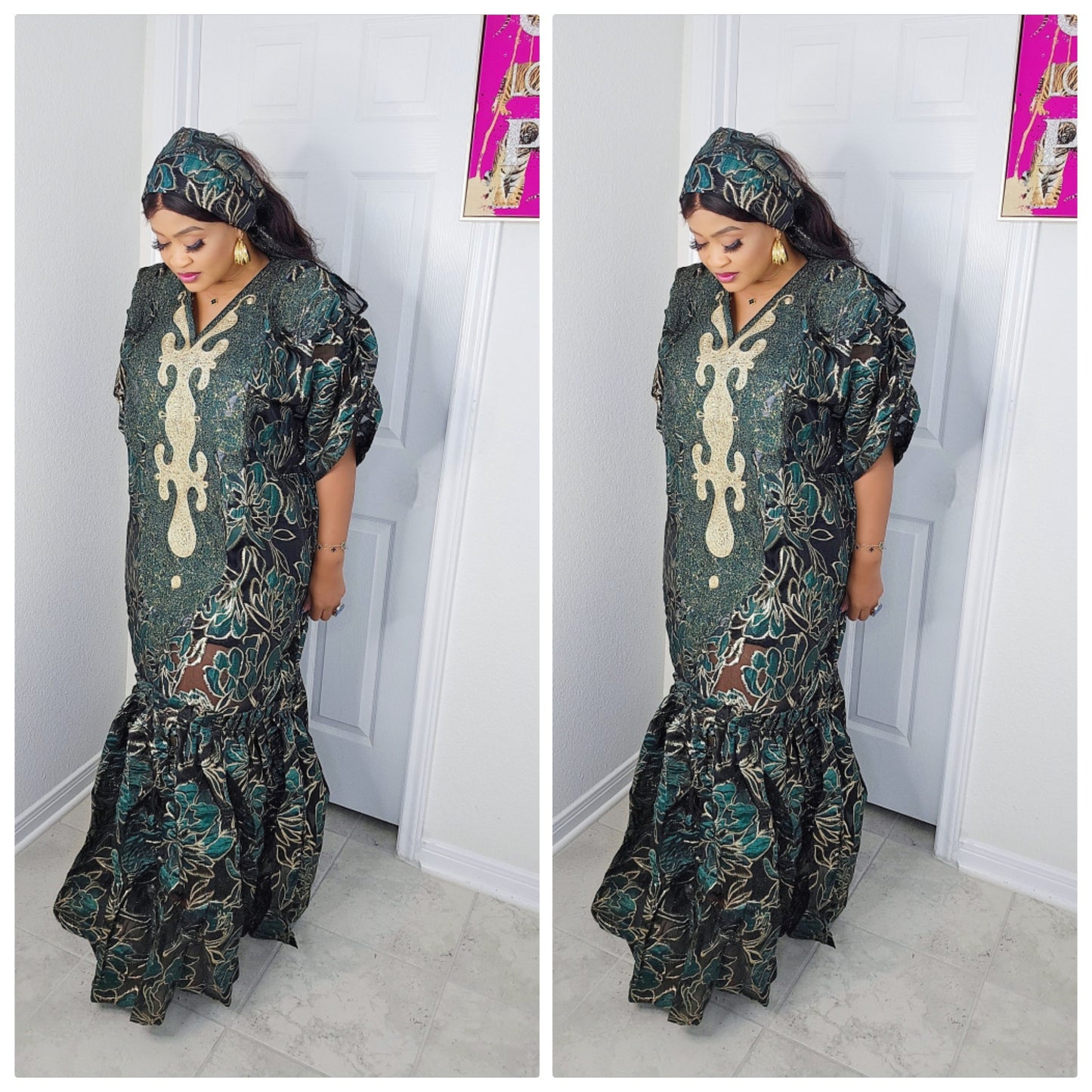 Golden Luxe Brocade Bubu