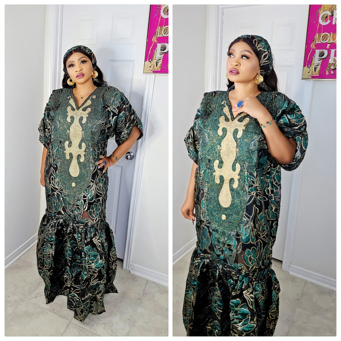 Golden Luxe Brocade Bubu