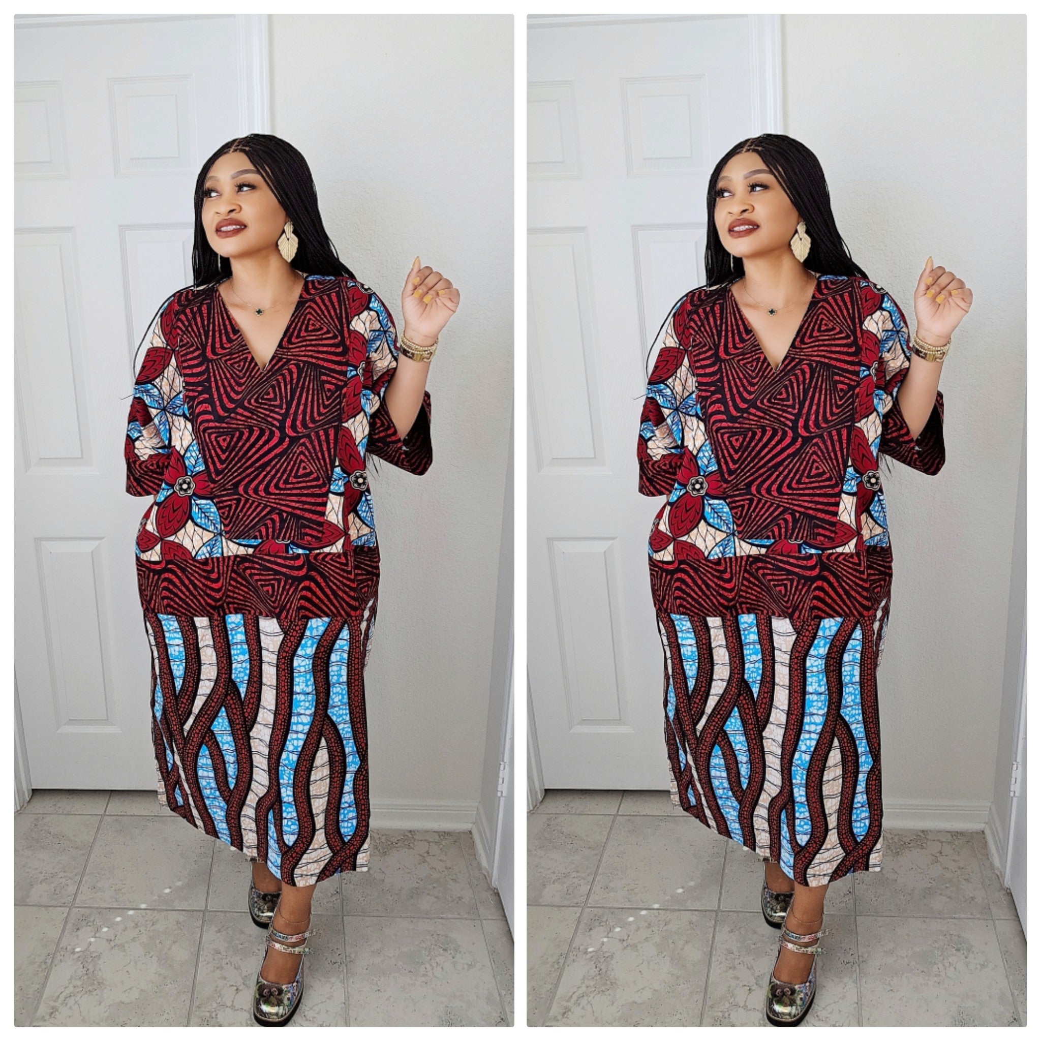 Tiwalola – Rich Aunty Bubu Midi length with Matching Scarf