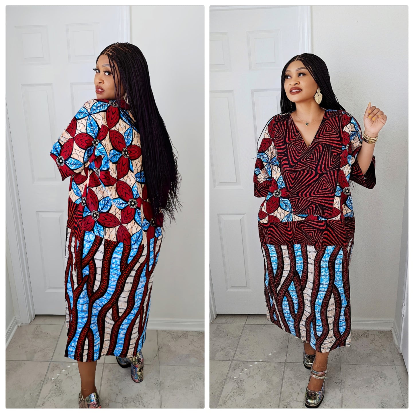 Tiwalola – Rich Aunty Bubu Midi length with Matching Scarf