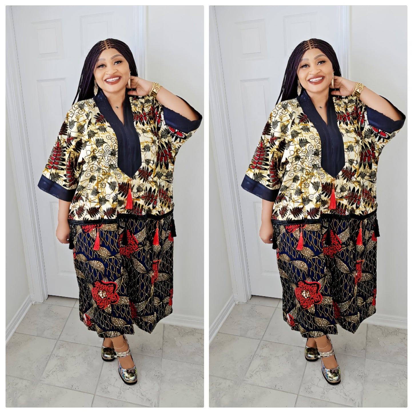 Tiwalola – Rich Aunty Bubu Midi length with Matching Scarf