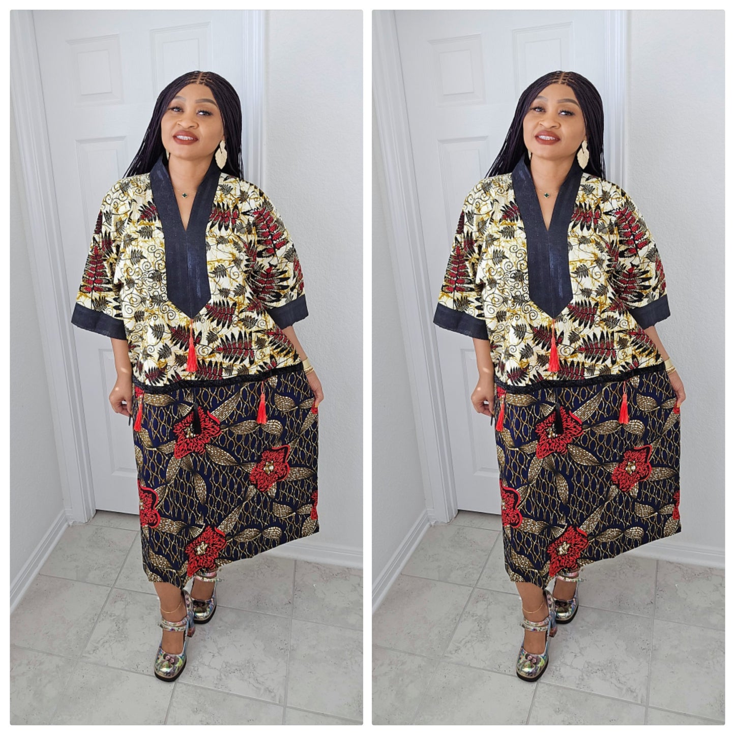 Tiwalola – Rich Aunty Bubu Midi length with Matching Scarf