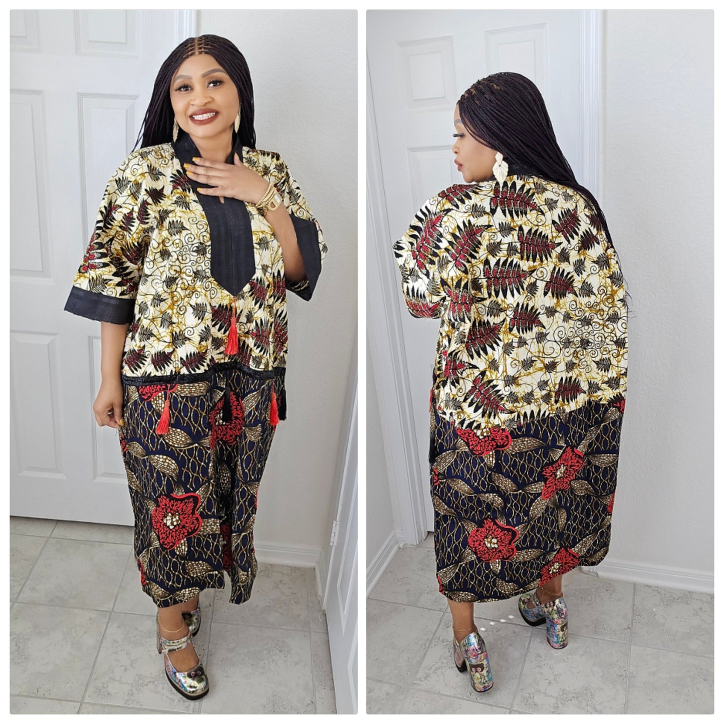 Tiwalola – Rich Aunty Bubu Midi length with Matching Scarf