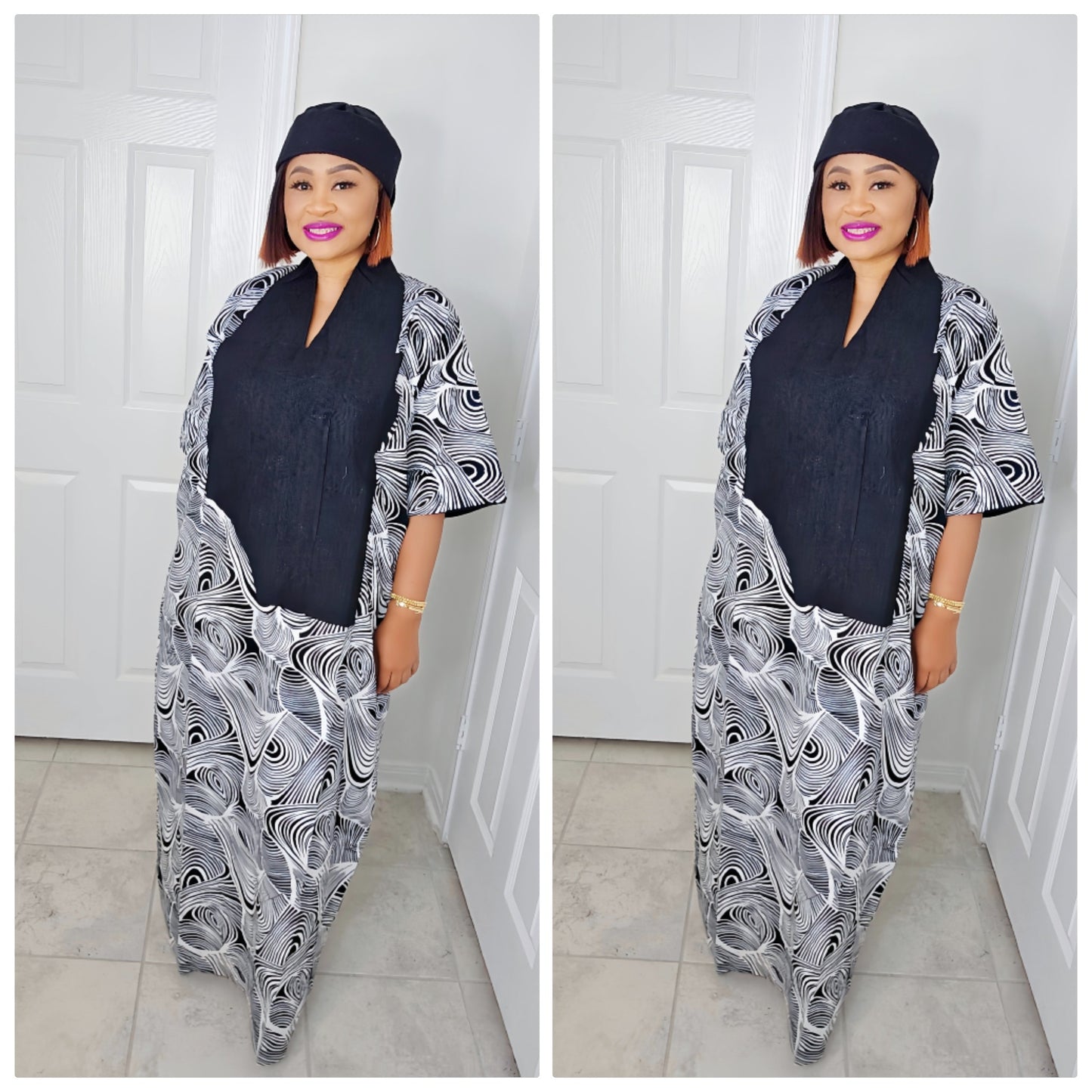 TARI BUBU – Aso-Oke Embroidered Bubu Boubou Kaftan Style with Aso-Oke Cap