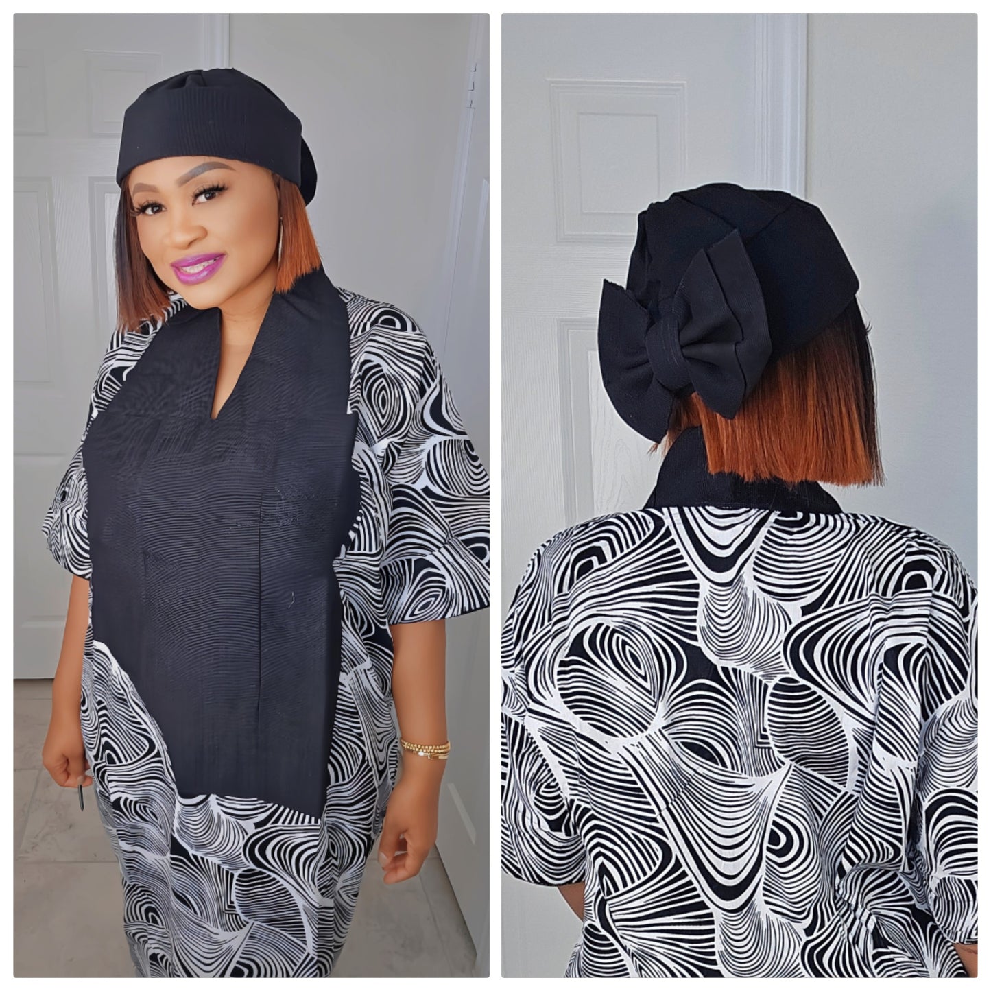 TARI BUBU – Aso-Oke Embroidered Bubu Boubou Kaftan Style with Aso-Oke Cap