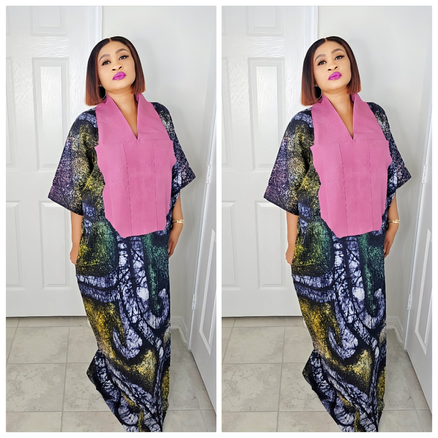 TARI BUBU – Aso-Oke Embroidered Bubu Boubou Kaftan Style with Matching Scarf