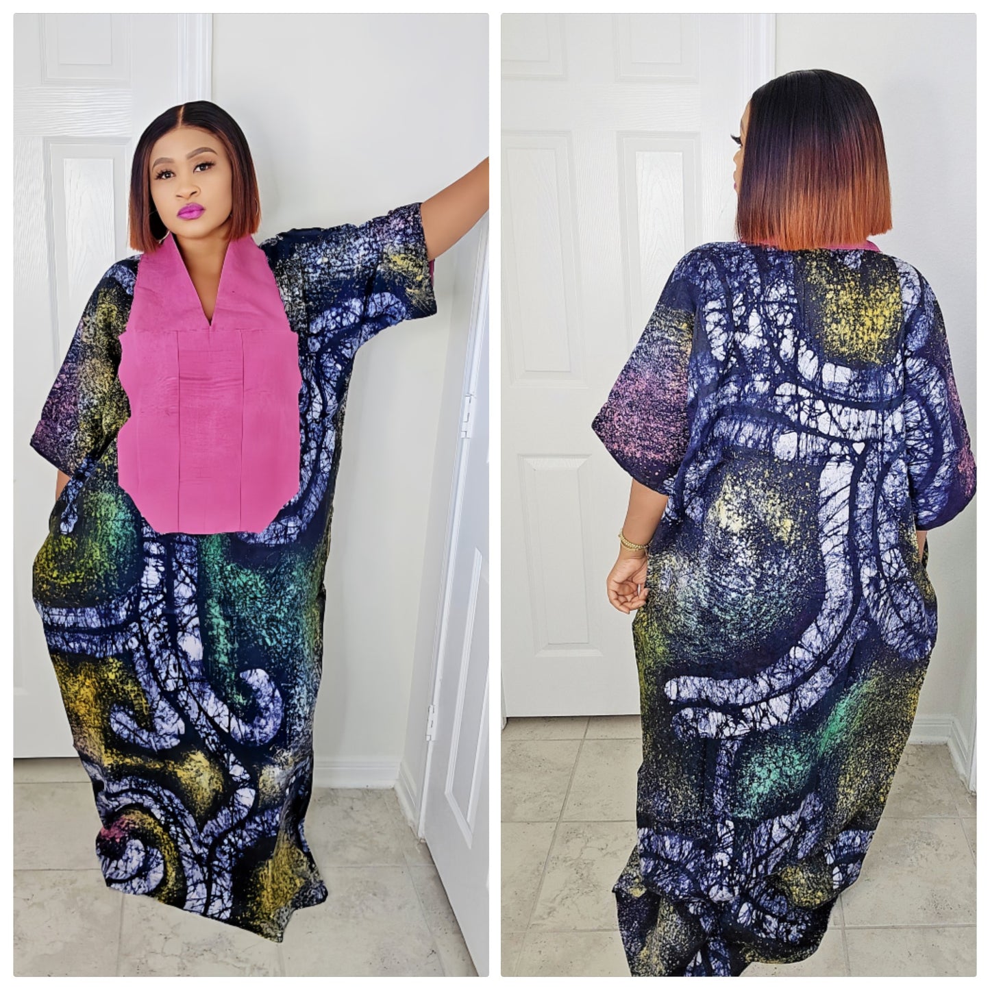 TARI BUBU – Aso-Oke Embroidered Bubu Boubou Kaftan Style with Matching Scarf