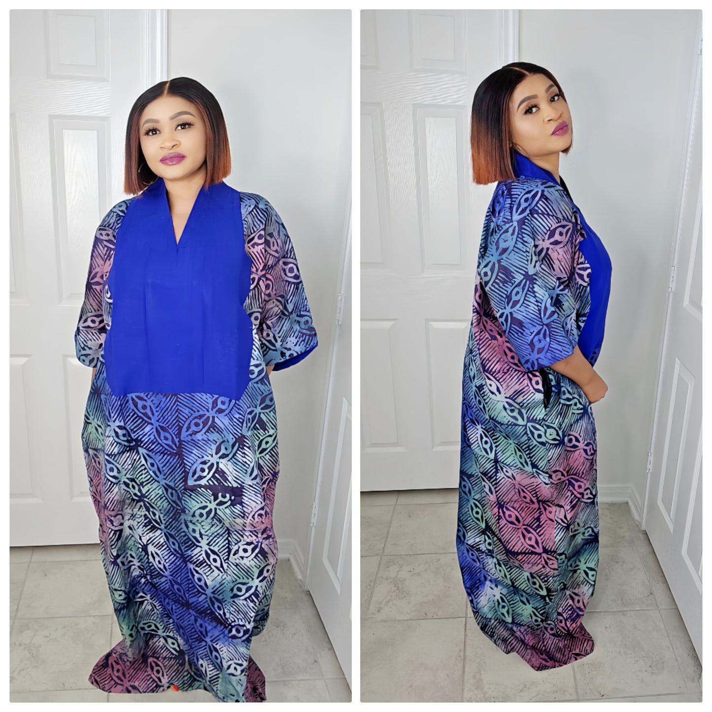 TARI BUBU – Aso-Oke Embroidered Bubu Boubou Kaftan Style with Matching Scarf