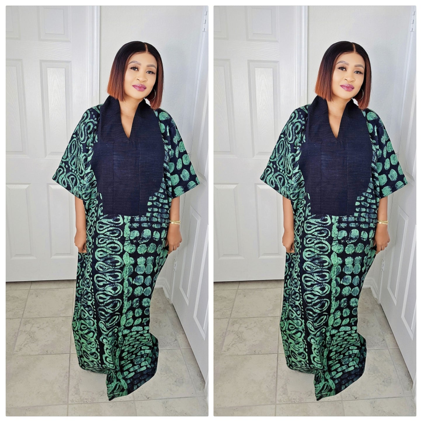 TARI BUBU – Aso-Oke Embroidered Bubu Boubou Kaftan Style with Matching Scarf