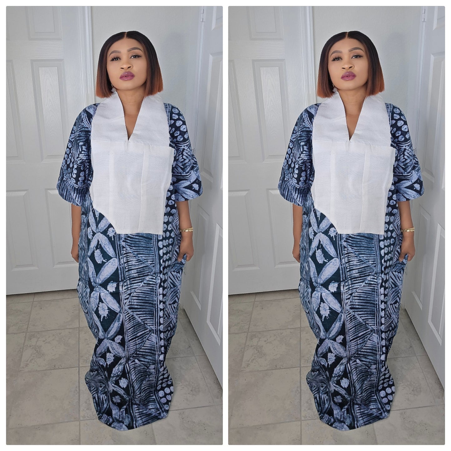 TARI BUBU – Aso-Oke Embroidered Bubu Boubou Kaftan Style with Matching Scarf