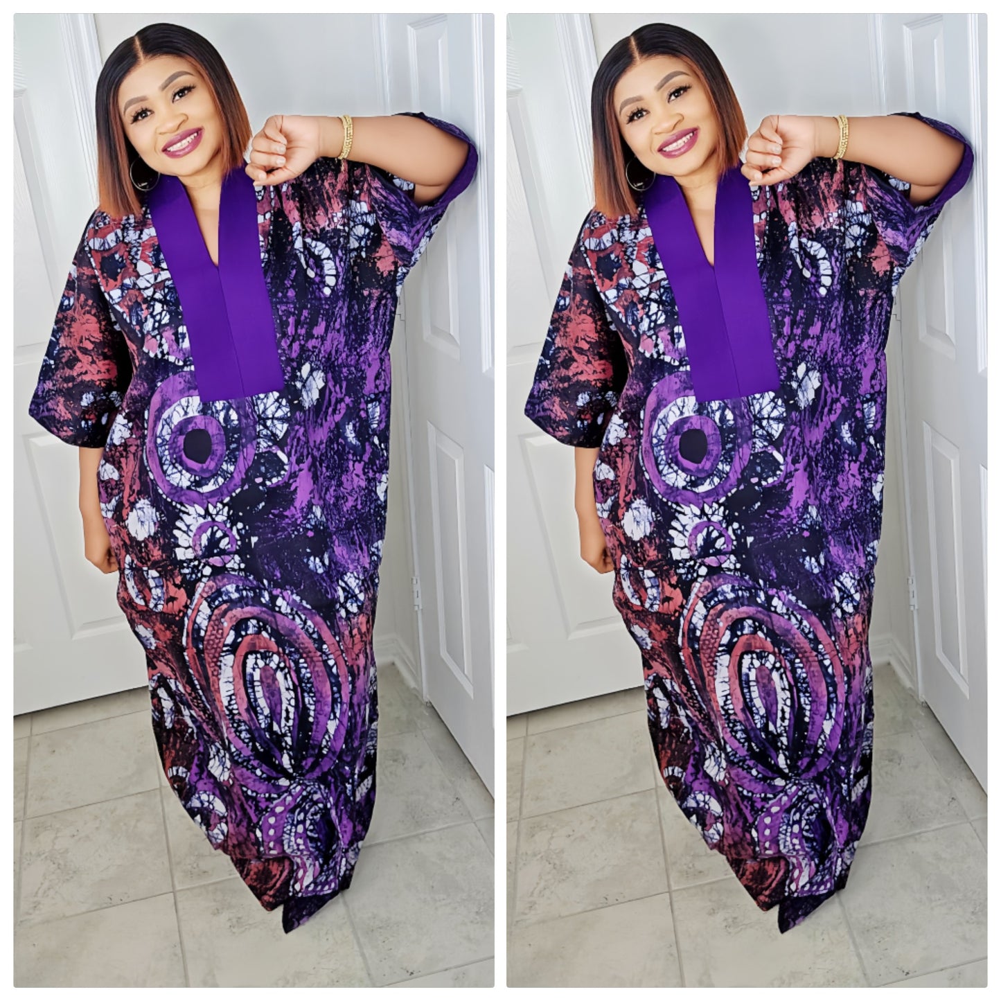 TARI BUBU – Aso-Oke Embroidered Bubu Boubou Kaftan Style with Matching Scarf