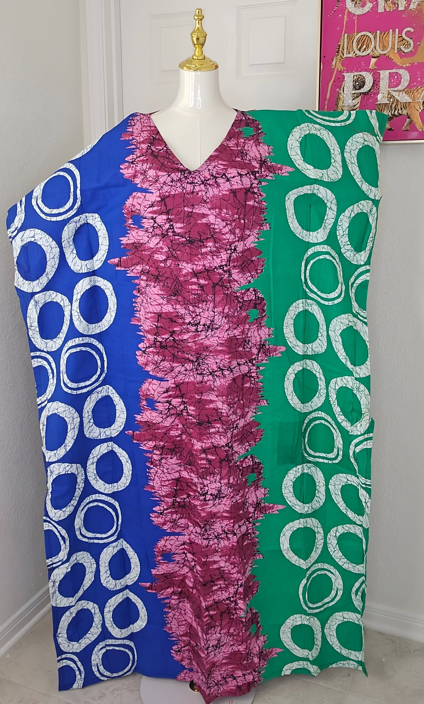 DI Ankara Bubu Dress-Mini Agbada Three -Tone Ankara