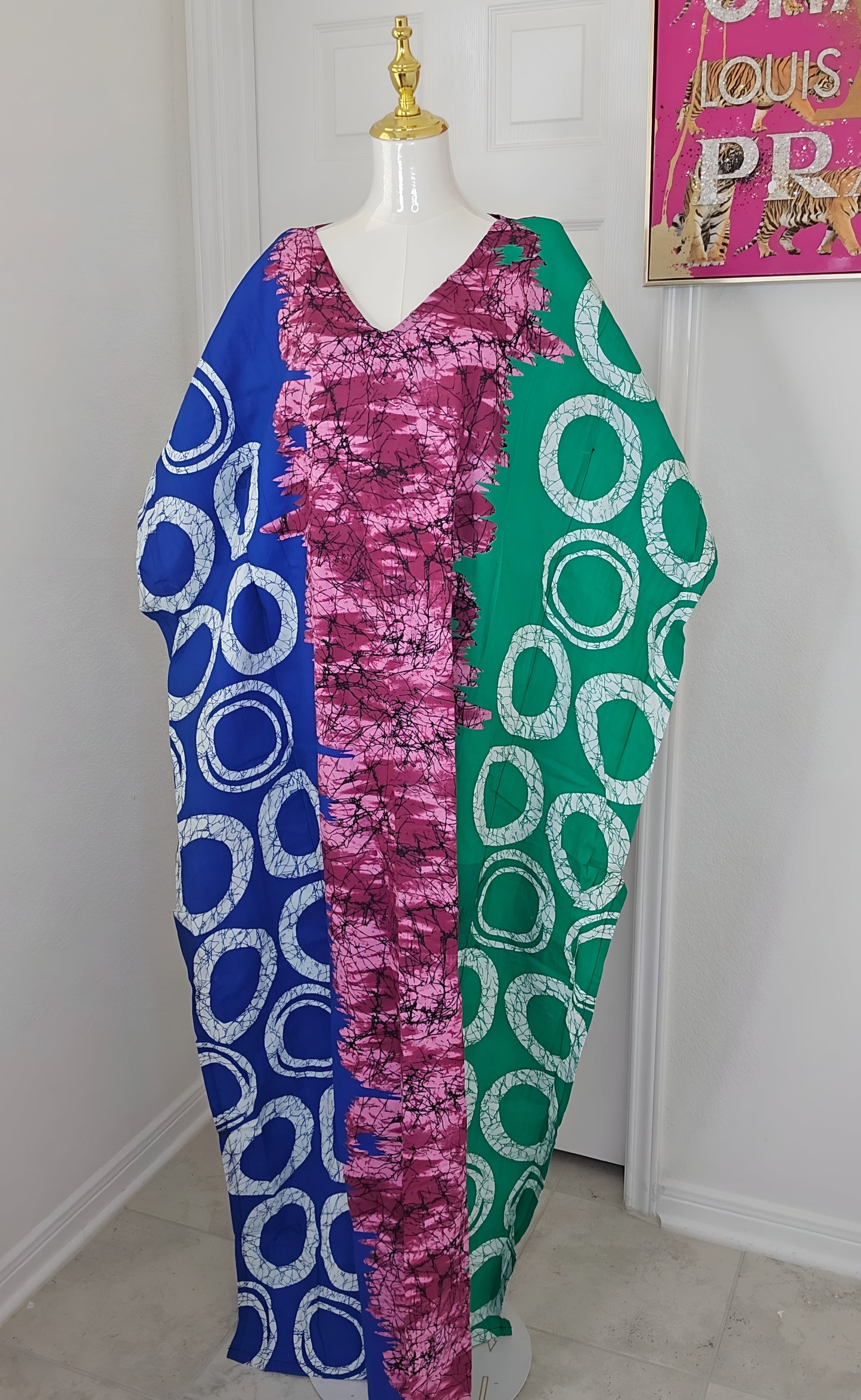 DI Ankara Bubu Dress-Mini Agbada Three -Tone Ankara