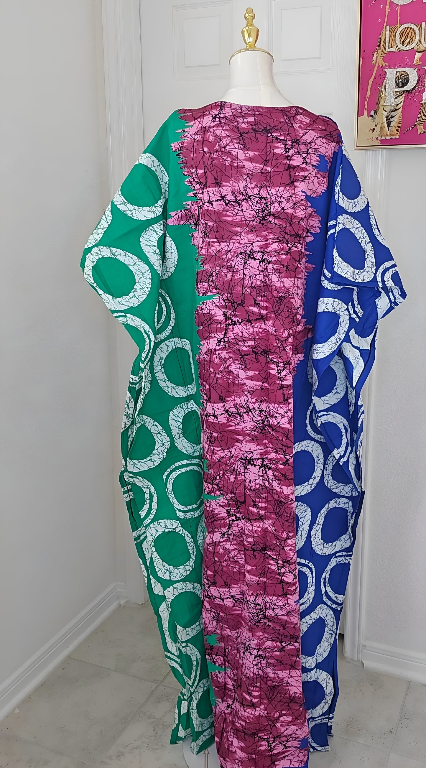 DI Ankara Bubu Dress-Mini Agbada Three -Tone Ankara