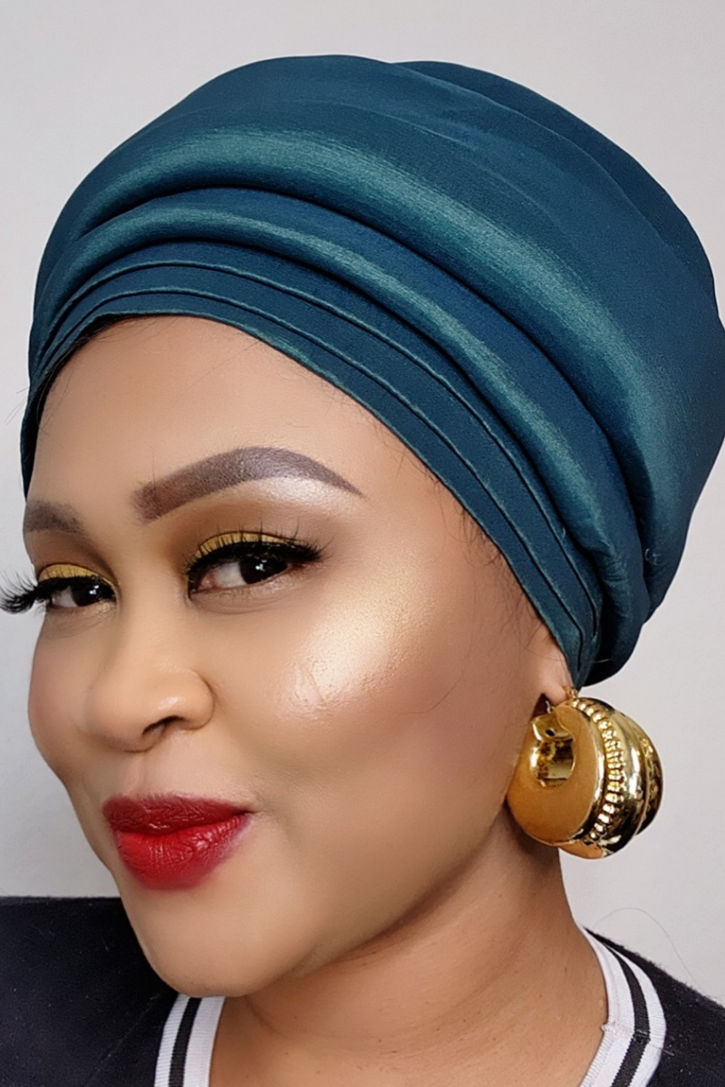 AVA TAFFETA PRE-TIED TURBAN CAP 2( LUXURY)