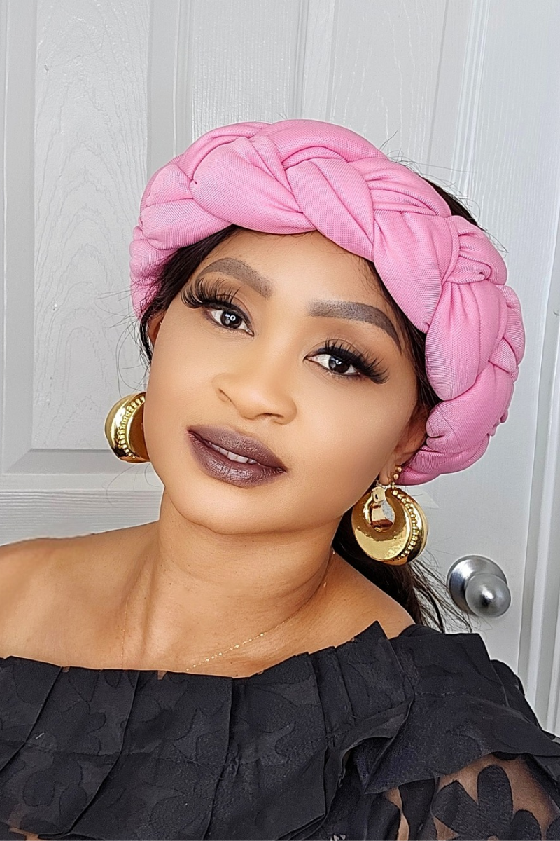 Gmade Braided Turban Twist Headband - Pink