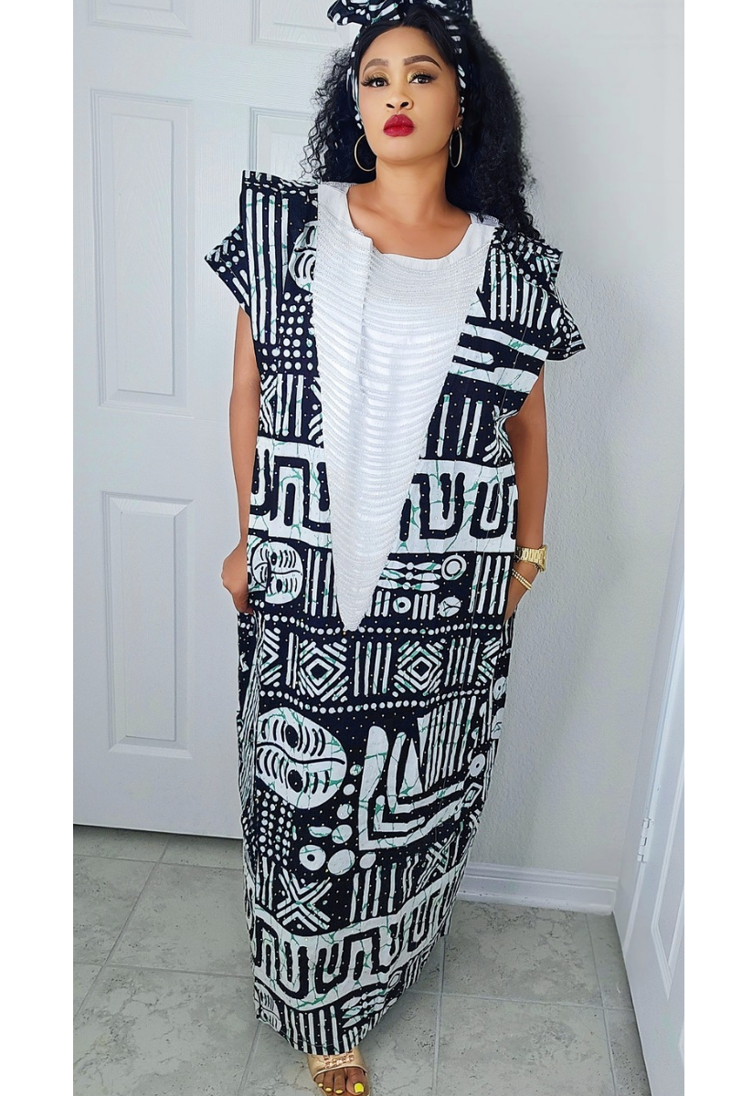 Imade Rich Aunty Luxury Beaded Ankara Agbada Bubu Kaftan Imade Rich Aunty Luxury Beaded Ankara Agbada Bubu Kaftan