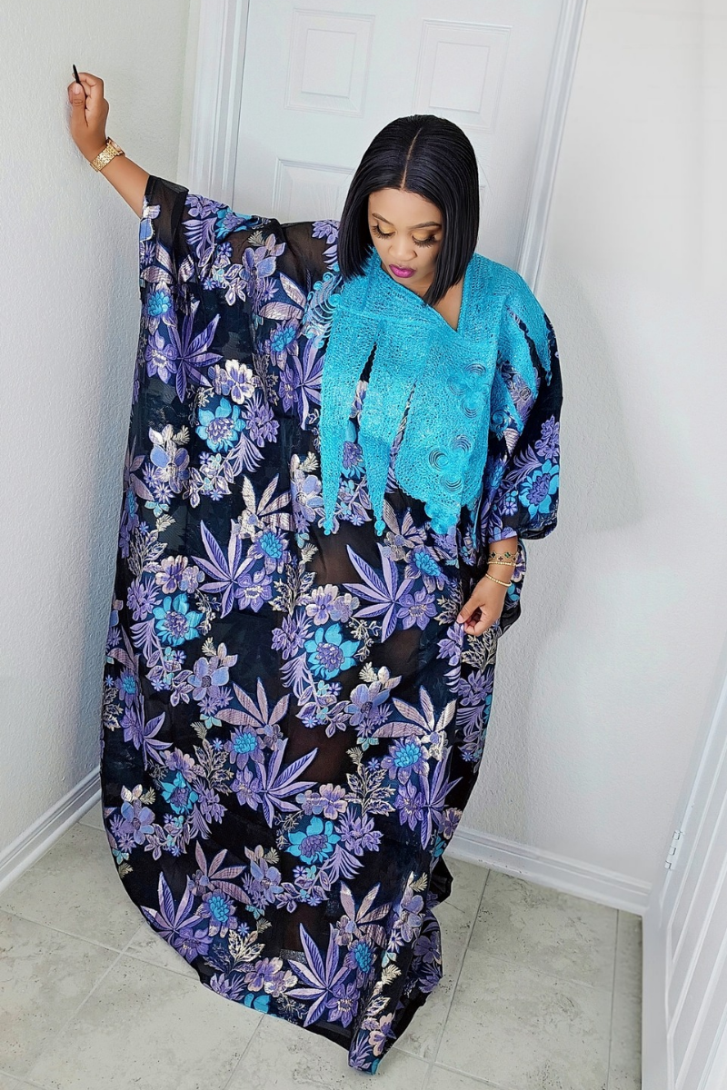 European Damask Brocade Agbada Bubu
