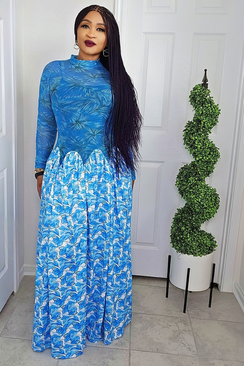 ZIVA Sheer High-Neck Dress