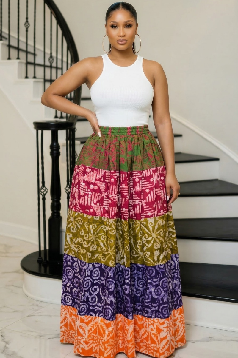 Adanna Patchwork Maxi Skirt