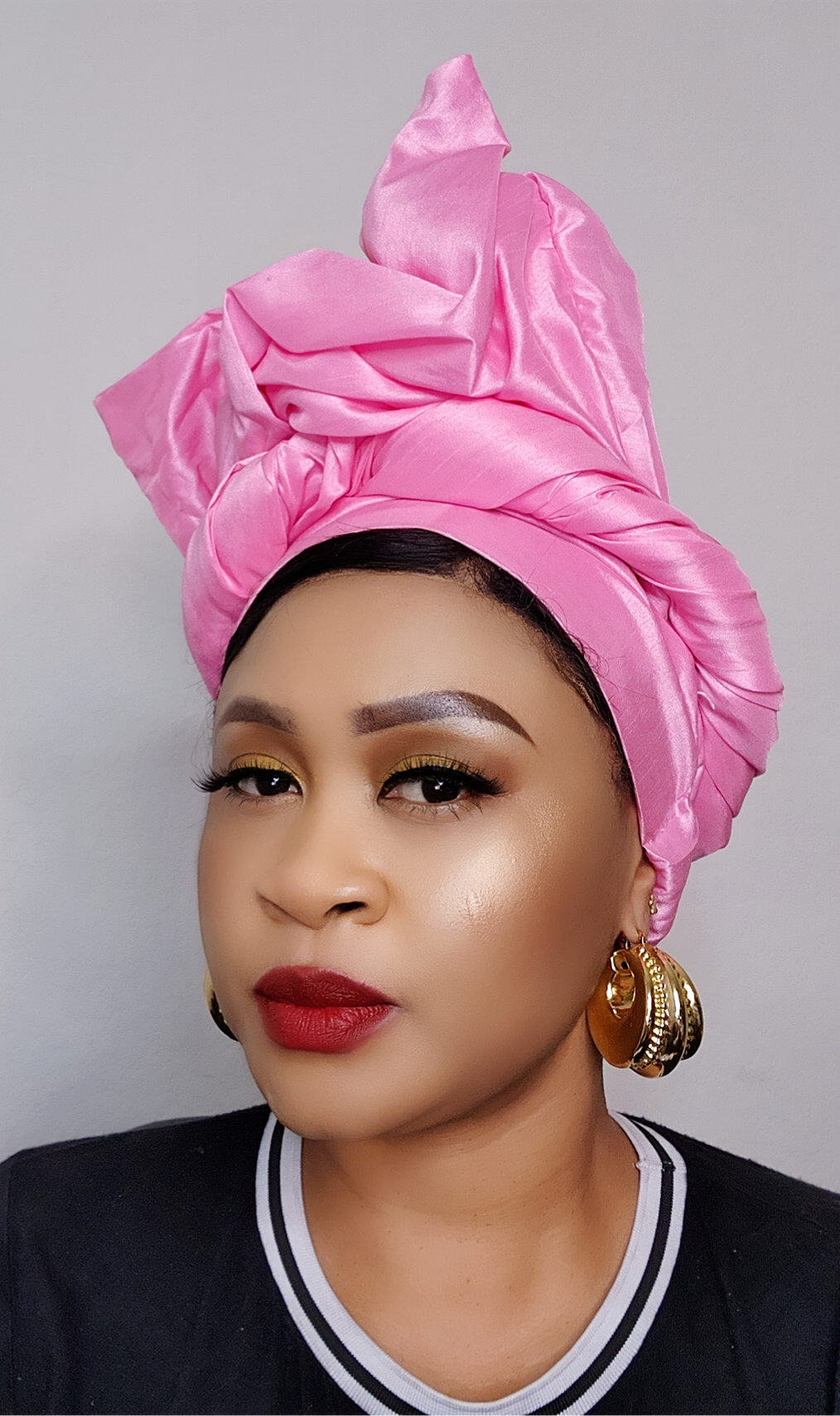 GMADE TWISTED WIRE READY TO WEAR TURBAN CAP GELE WITH UP-DO