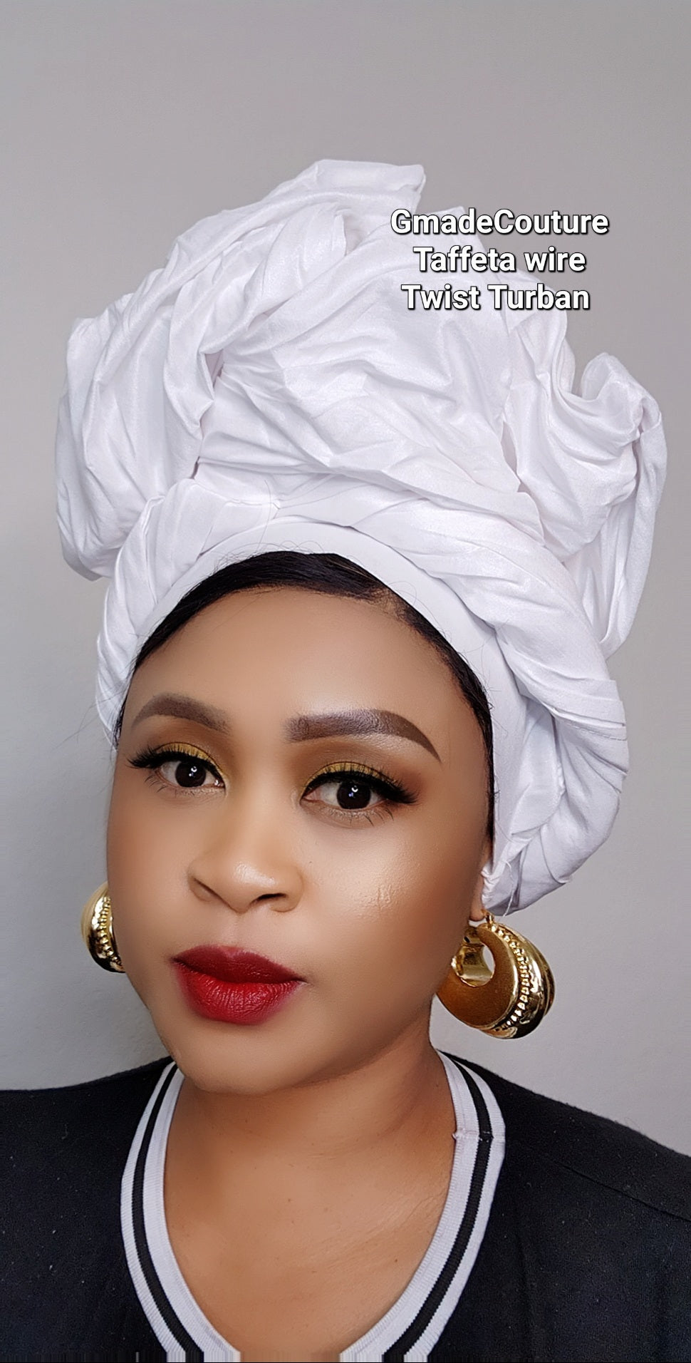 GMADE TWISTED WIRE READY TO WEAR TURBAN CAP GELE WITH UP-DO