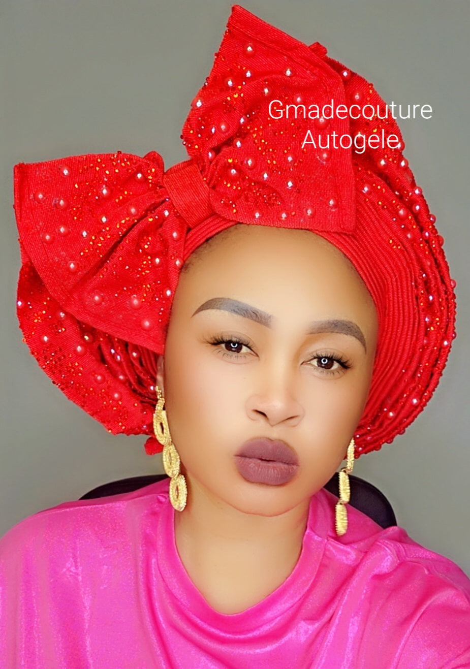Aso oke auto-turban cap side up-do with embellishments/ Aso oke / Bridal/ Headtie/ Gele/ Autogele