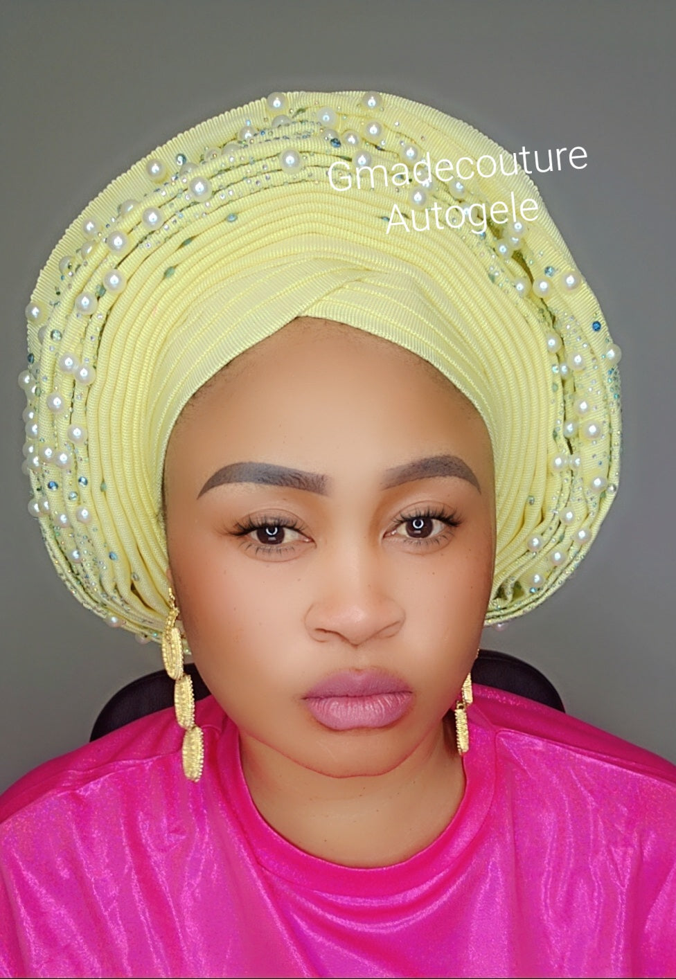 Pearls V-Cut Luxury Autogele fully beaded with pearls and embroidered in lace .