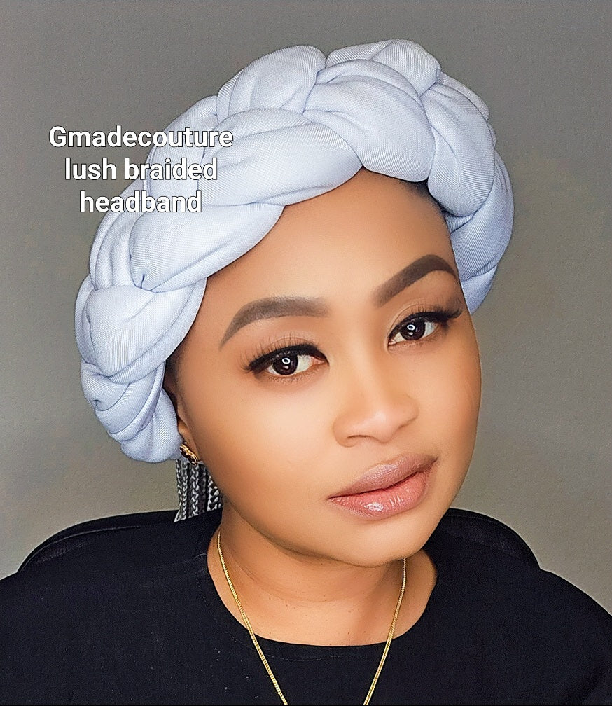 Gmade Braided Turban Twist Headband - White