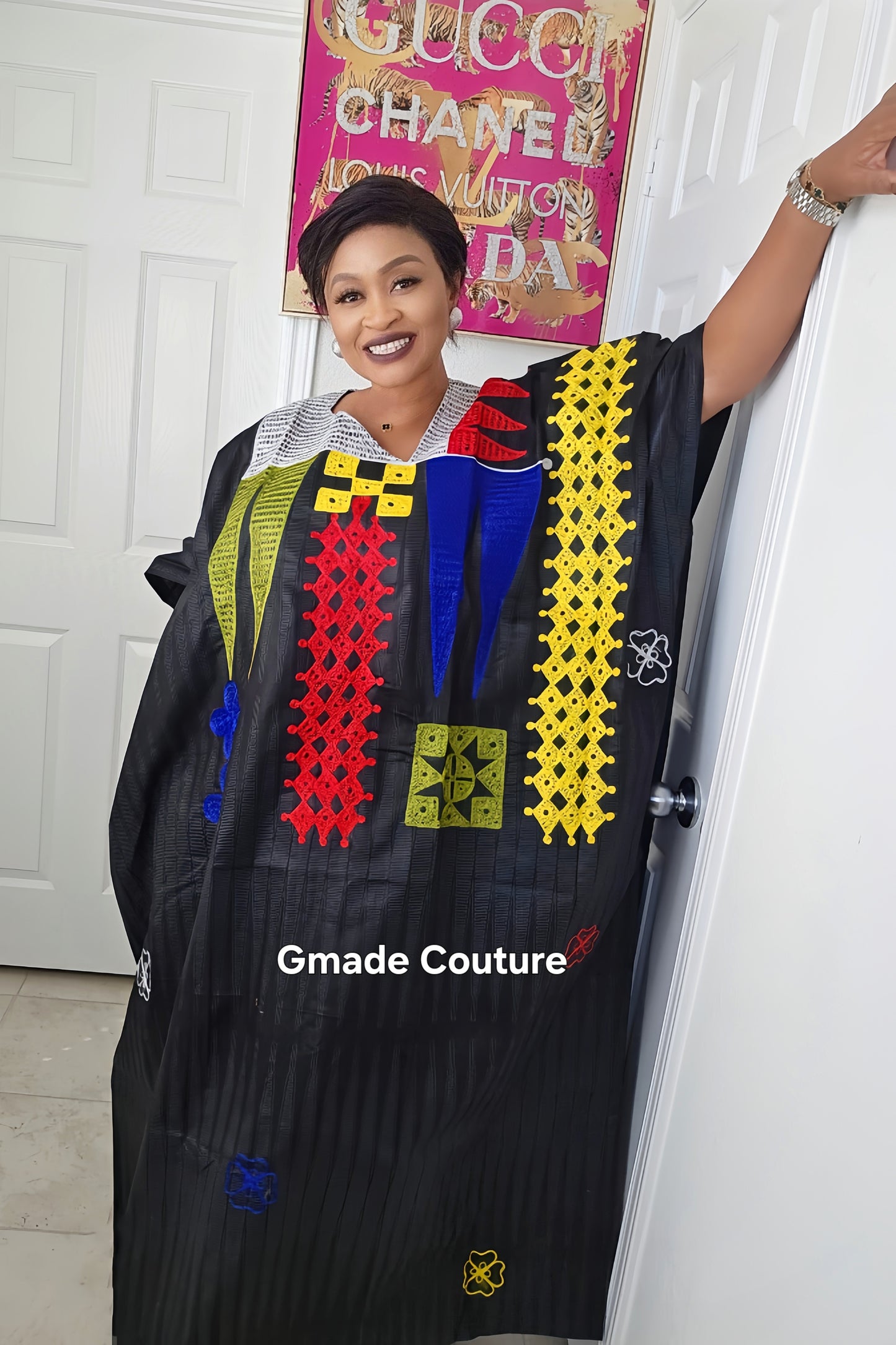 High Quality Multicolored Agbada Rich Aunty Luxurious Agbada Bubu Maxi Dress Kaftan Dress fully embroidered