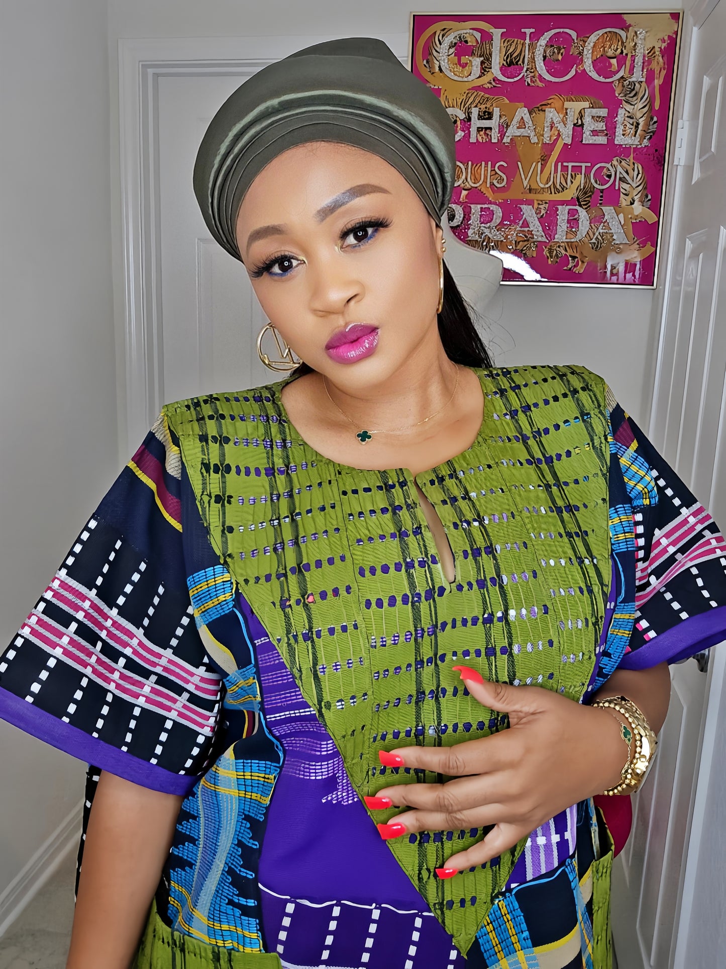 Rich Aunty Bubu – Aso-Oke Patched Design Edition( BESTSELLER)- PRE-ORDER ONLY