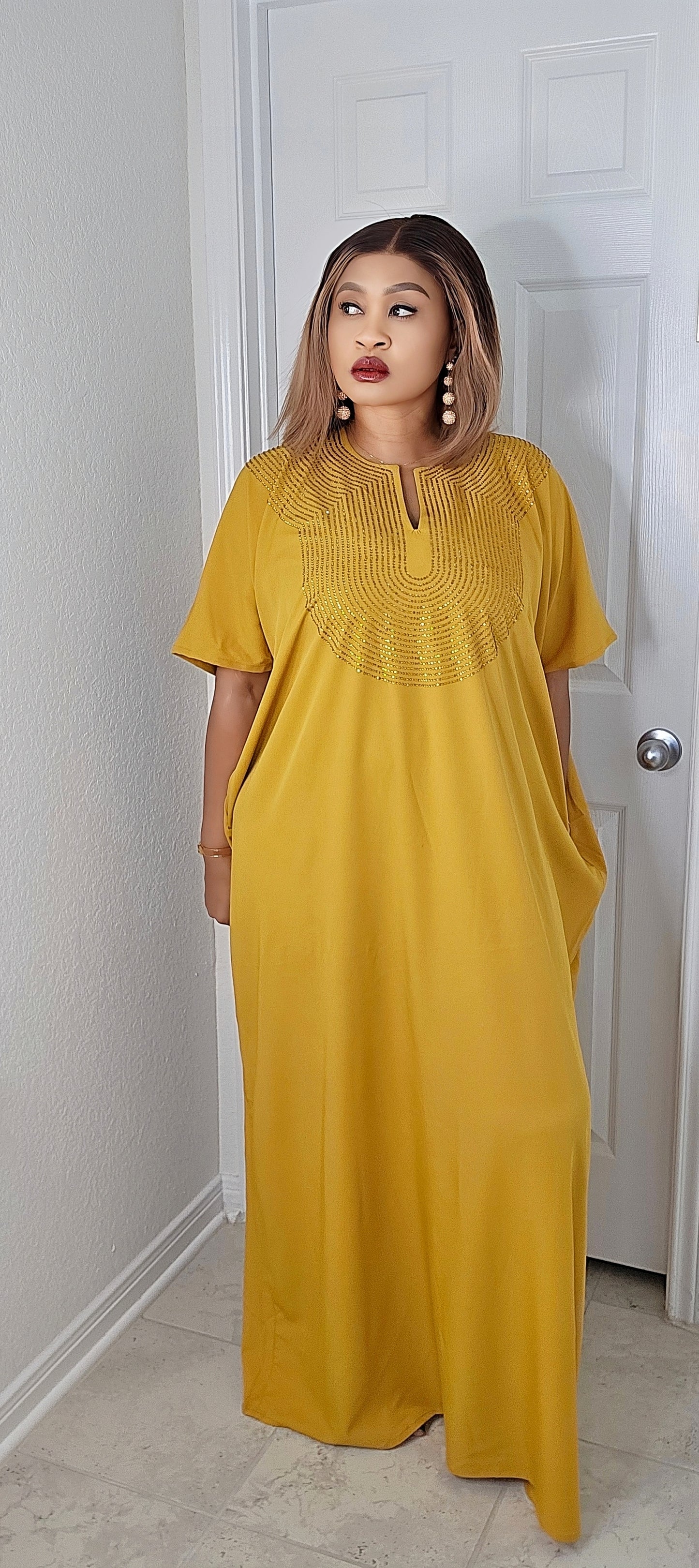 CHIC BOUBOU SPARKLY KAFTAN WITH HIDDEN SIDES POCKETS ( BESTSELLER)