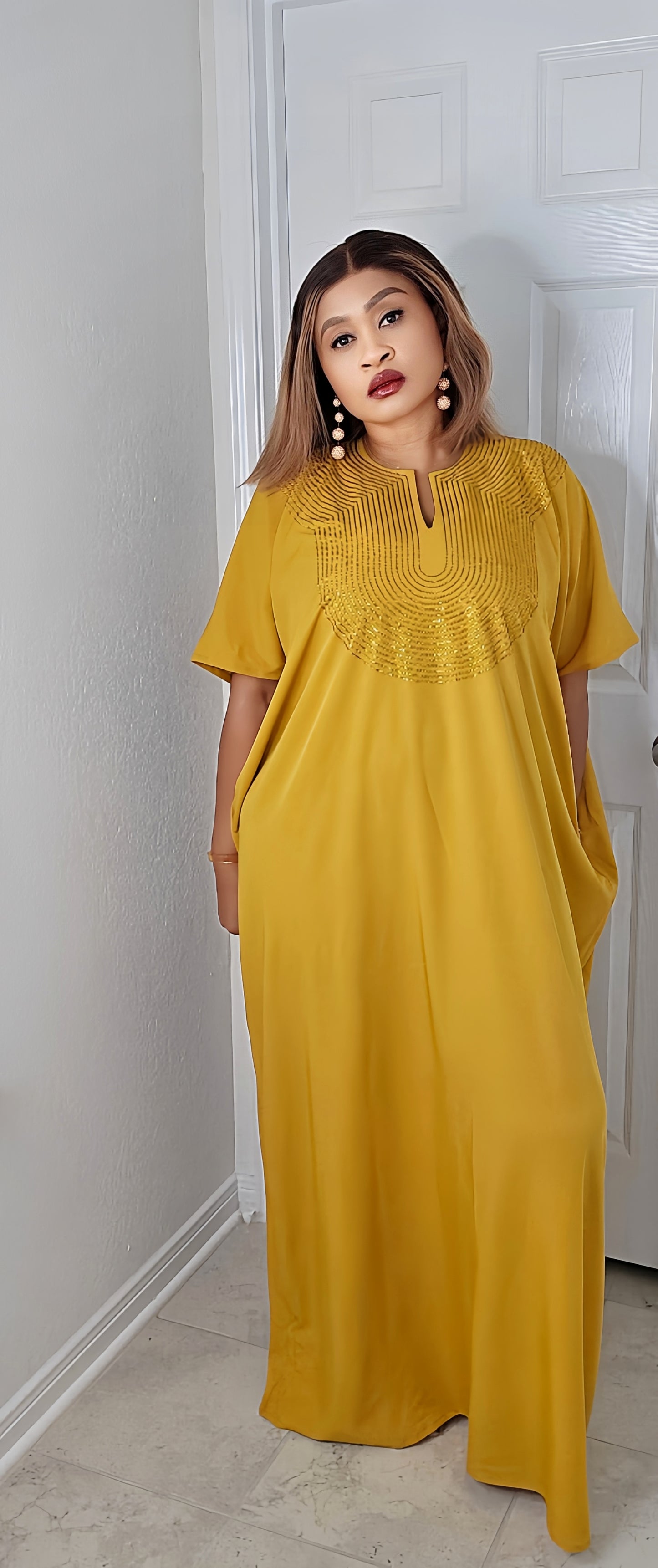 CHIC BOUBOU SPARKLY KAFTAN WITH HIDDEN SIDES POCKETS ( BESTSELLER)