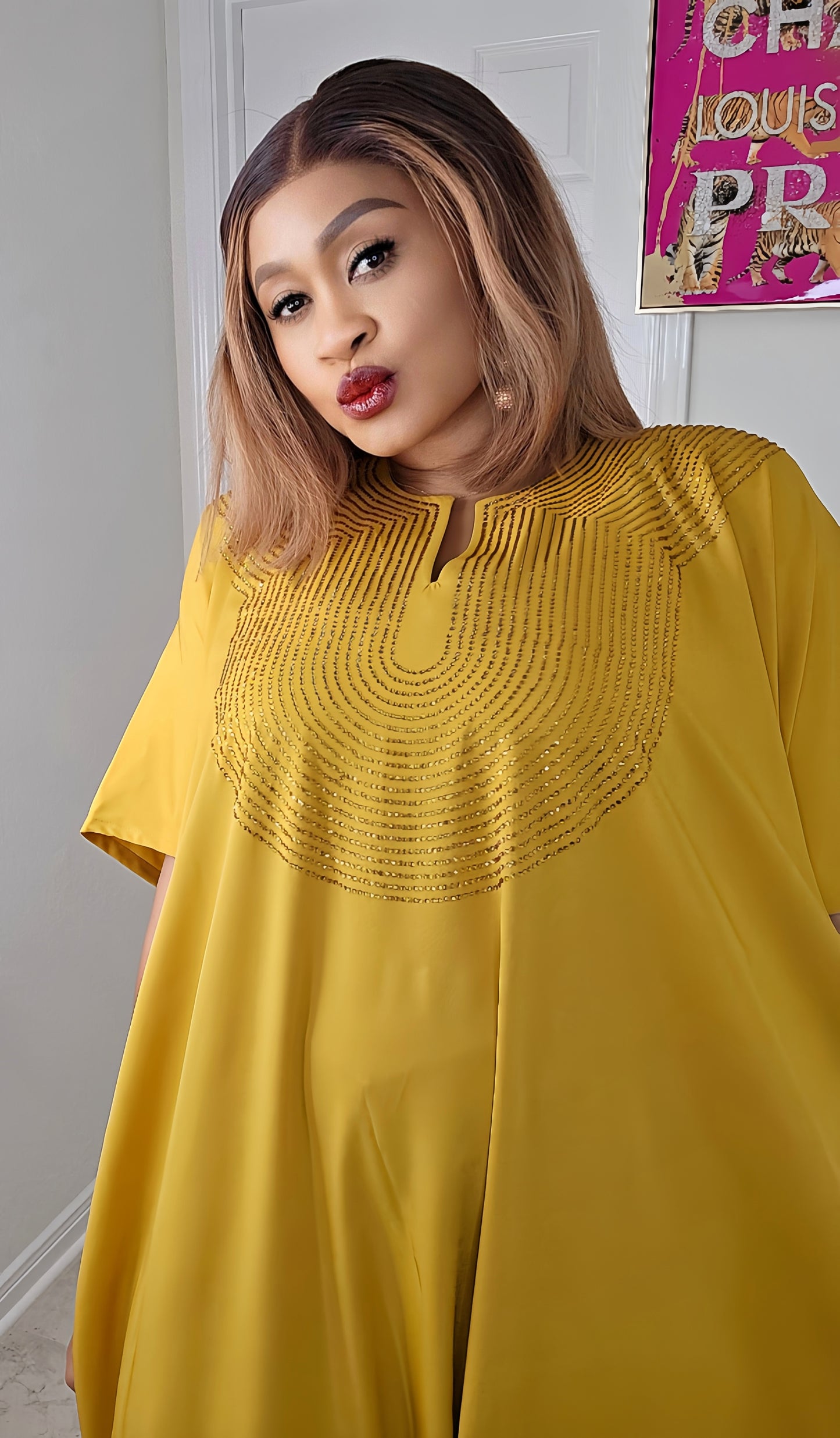 CHIC BOUBOU SPARKLY KAFTAN WITH HIDDEN SIDES POCKETS ( BESTSELLER)