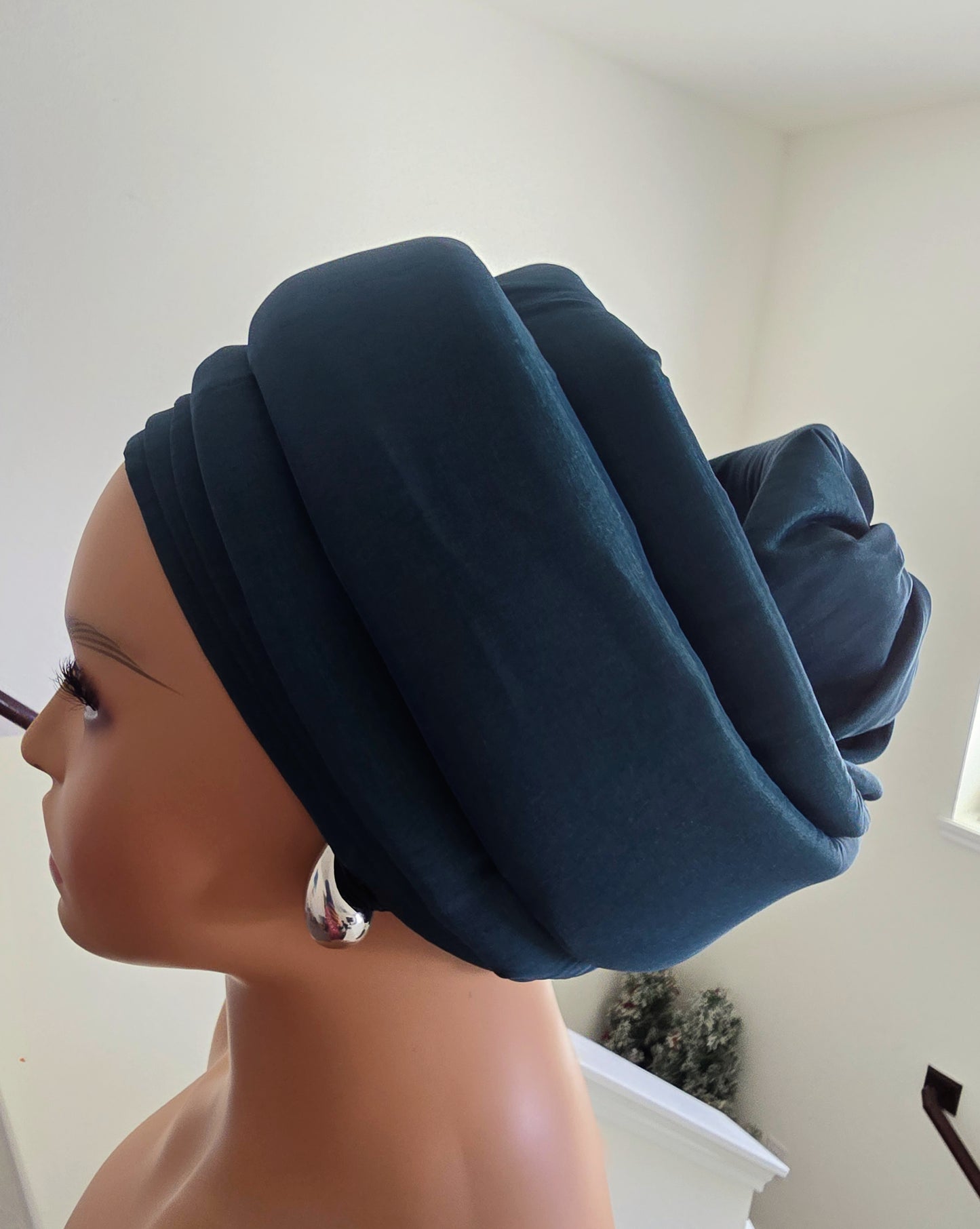 Rich Aunty Taffetta Gele Cap Turban