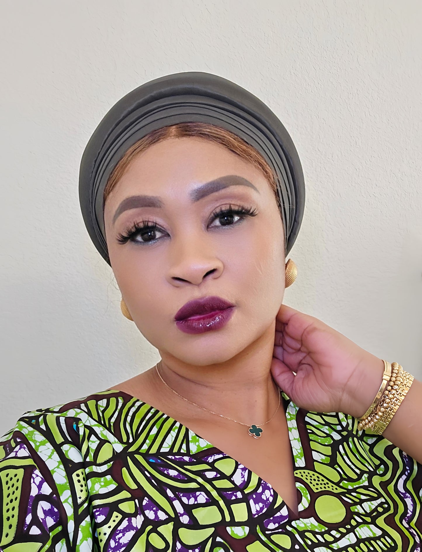 Rich Aunty Taffetta Gele Cap Turban