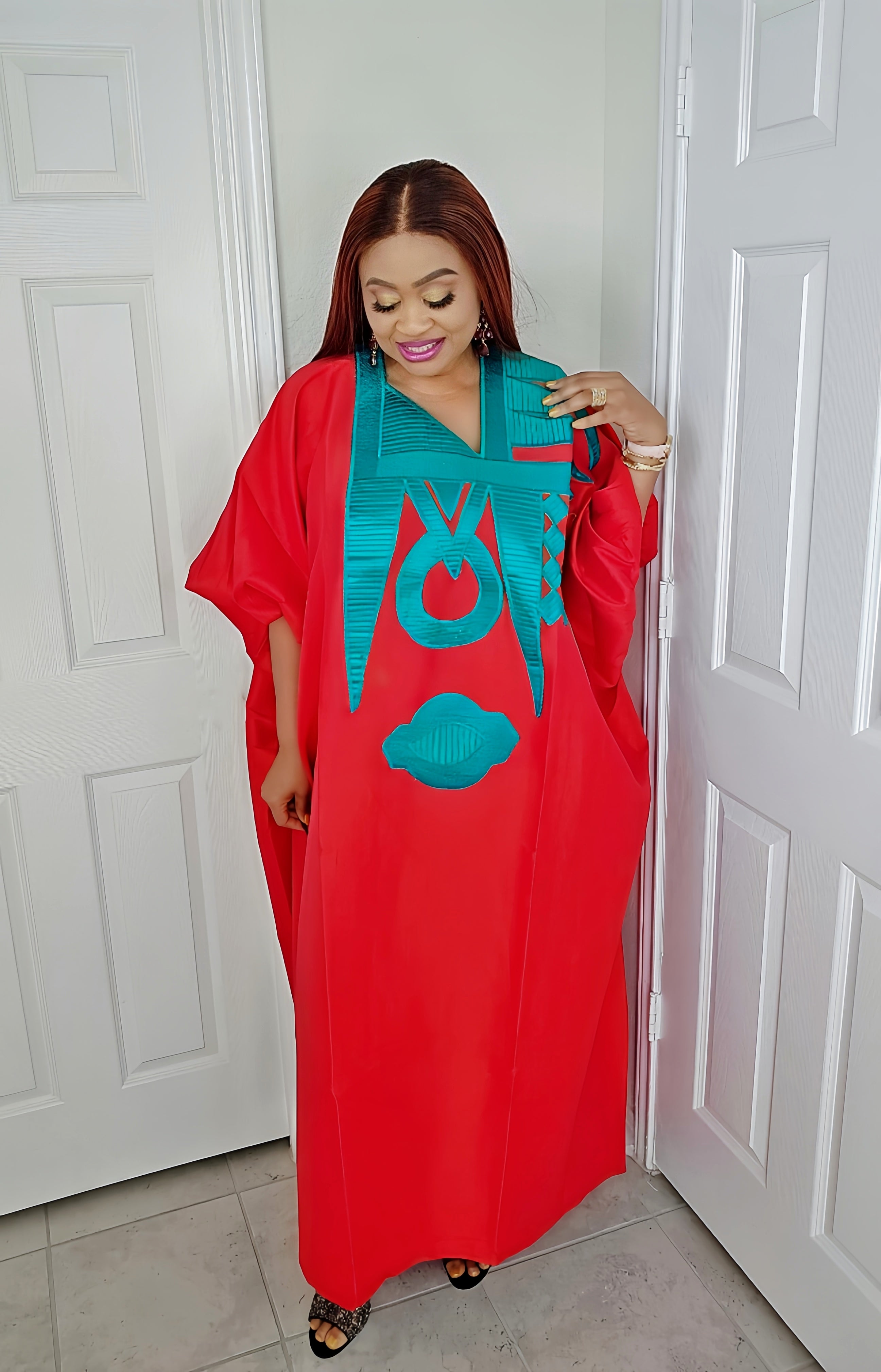 Omalicha Rich Aunty Embroidered Bubu Dress Agbada Kaftan
