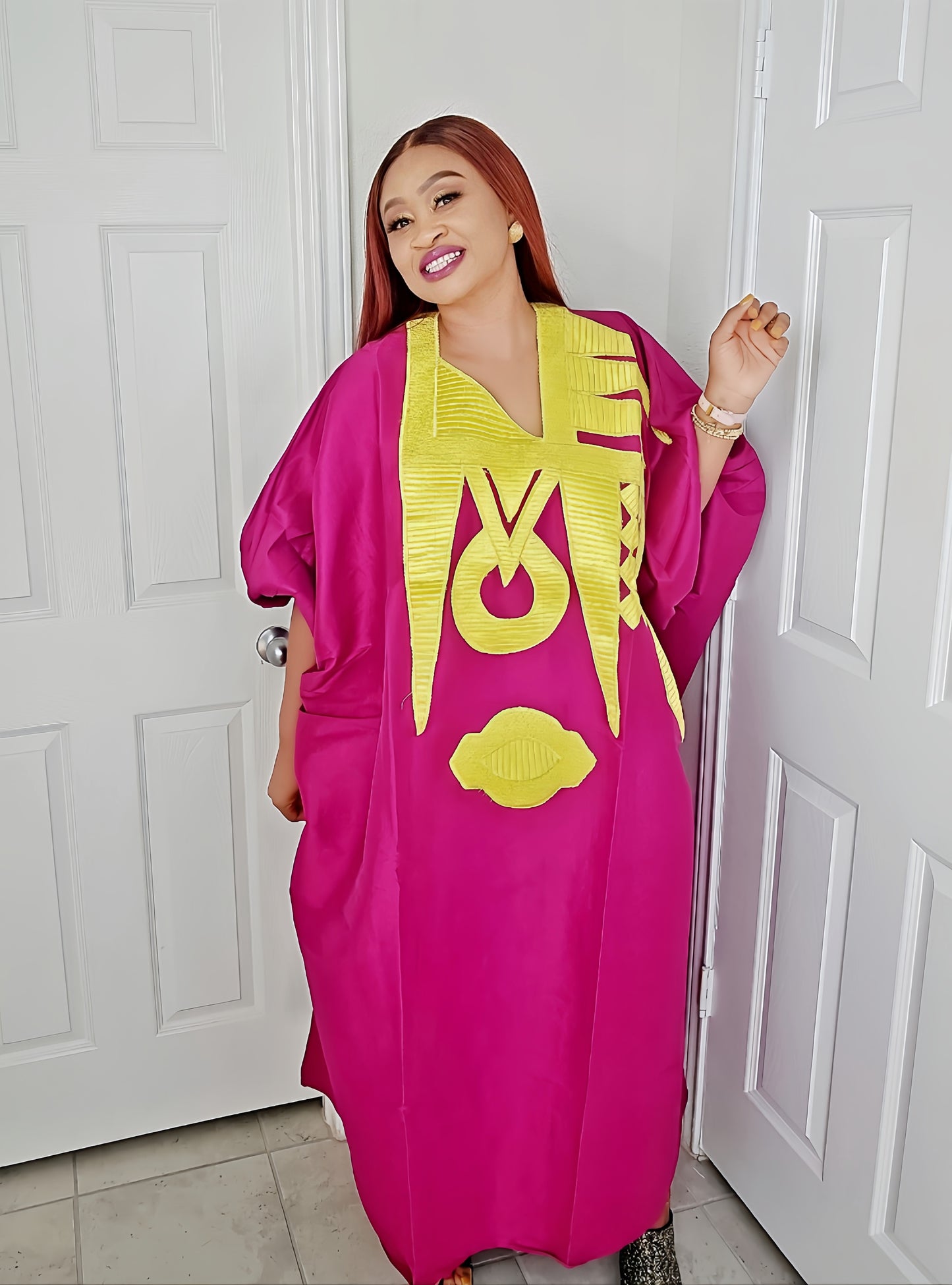 Omalicha – Rich Aunty Embroidered Bubu Dress Agbada Kaftan