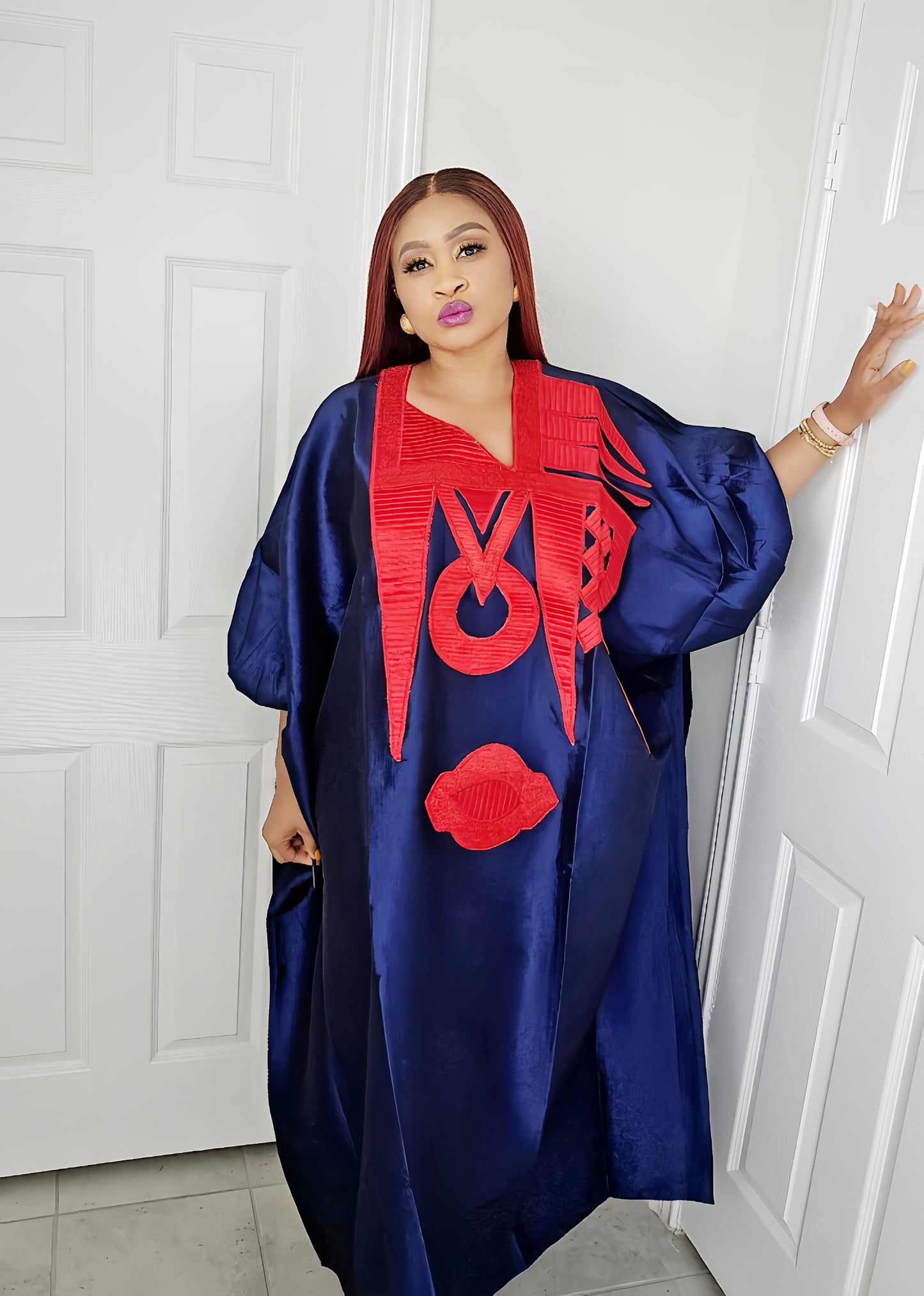 Omalicha – Rich Aunty Embroidered Bubu Dress Agbada Kaftan