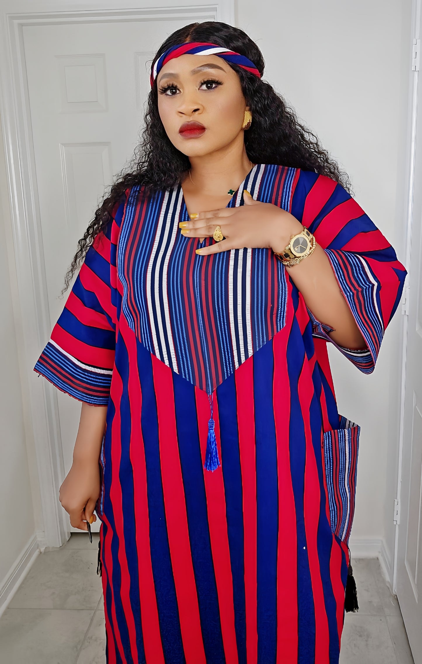 Tiwalola – Rich Aunty Bubu Midi length with Matching Scarf