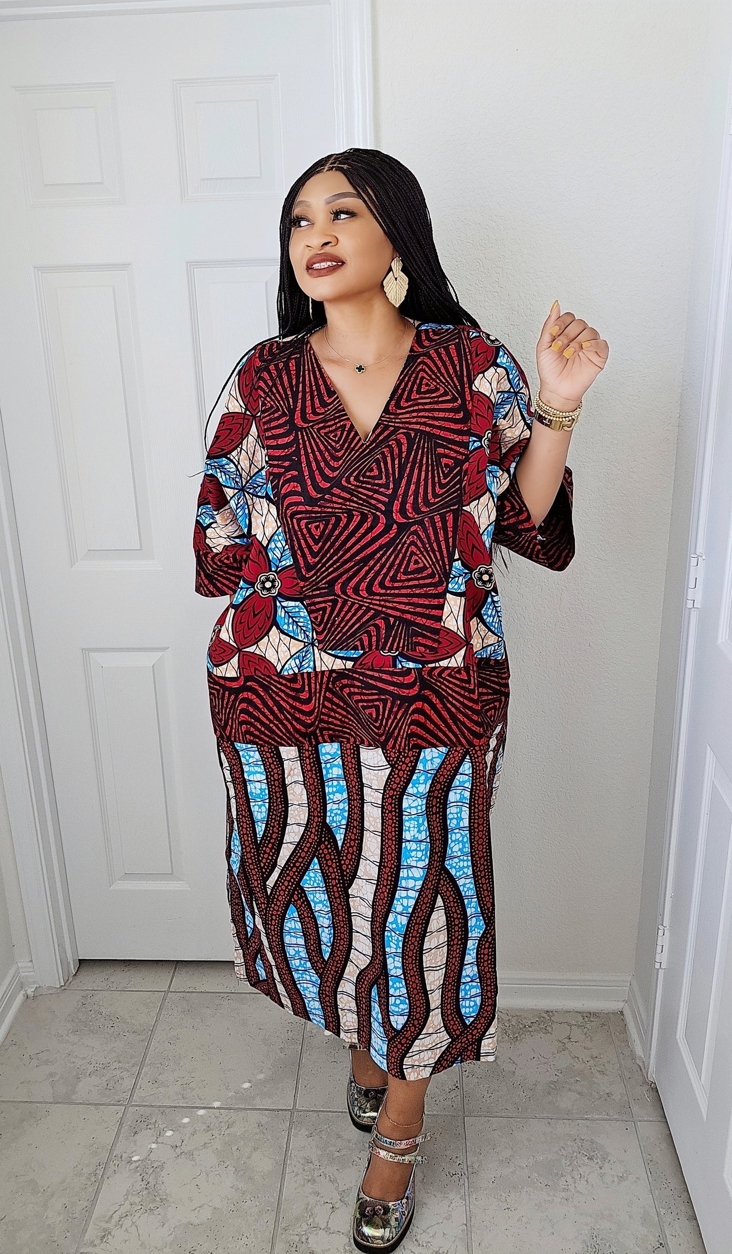 Tiwalola – Rich Aunty Bubu Midi length with Matching Scarf