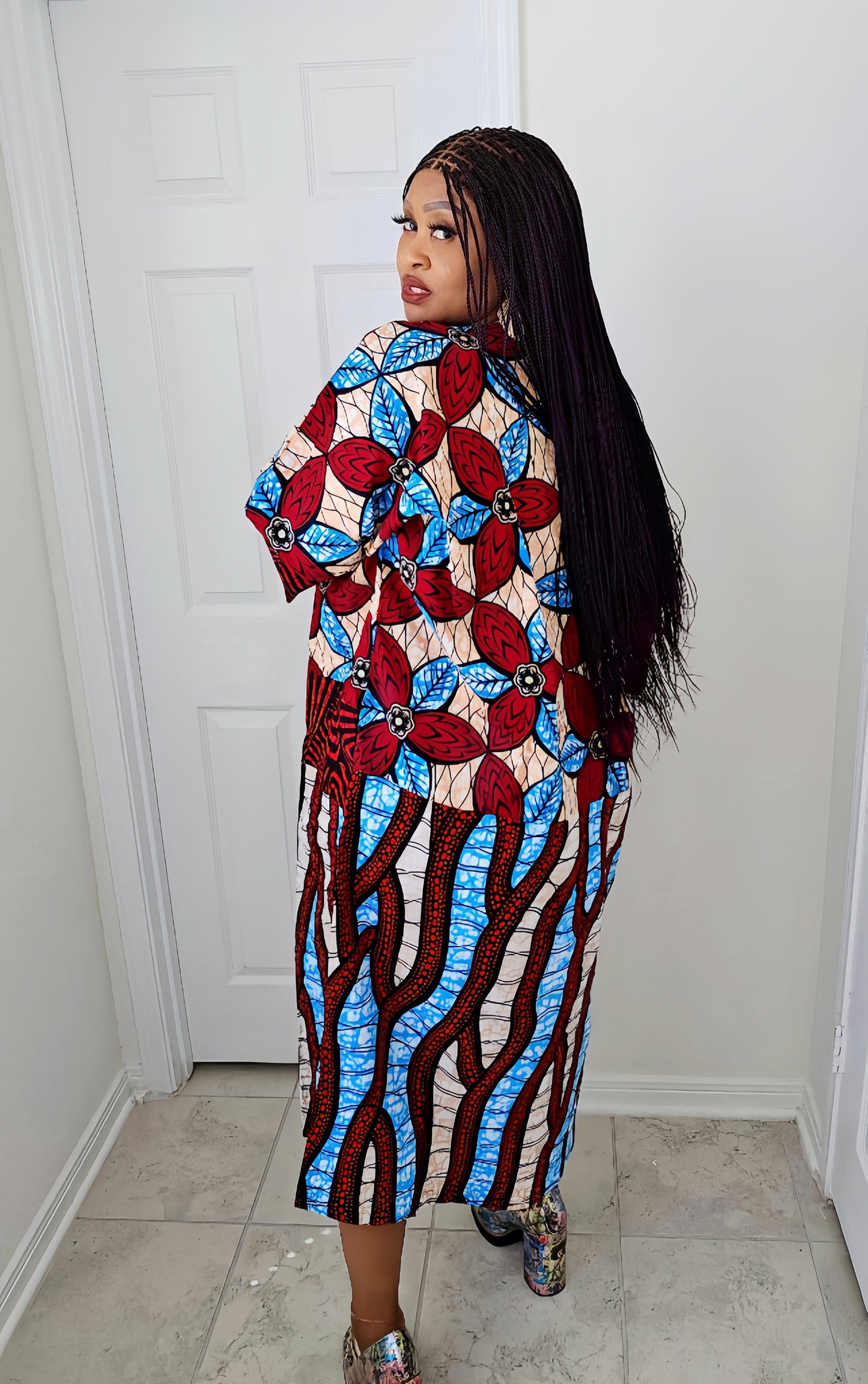 Tiwalola – Rich Aunty Bubu Midi length with Matching Scarf