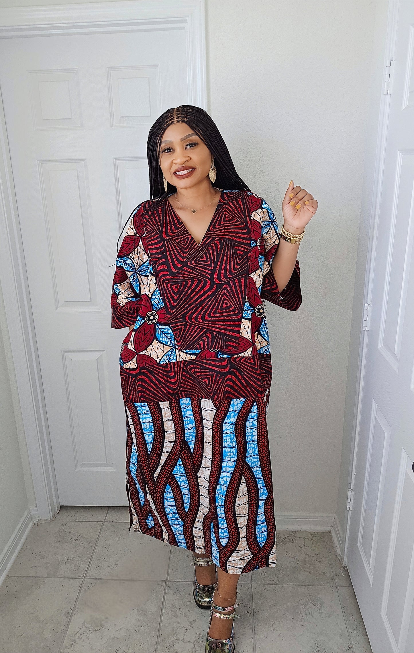 Tiwalola – Rich Aunty Bubu Midi length with Matching Scarf