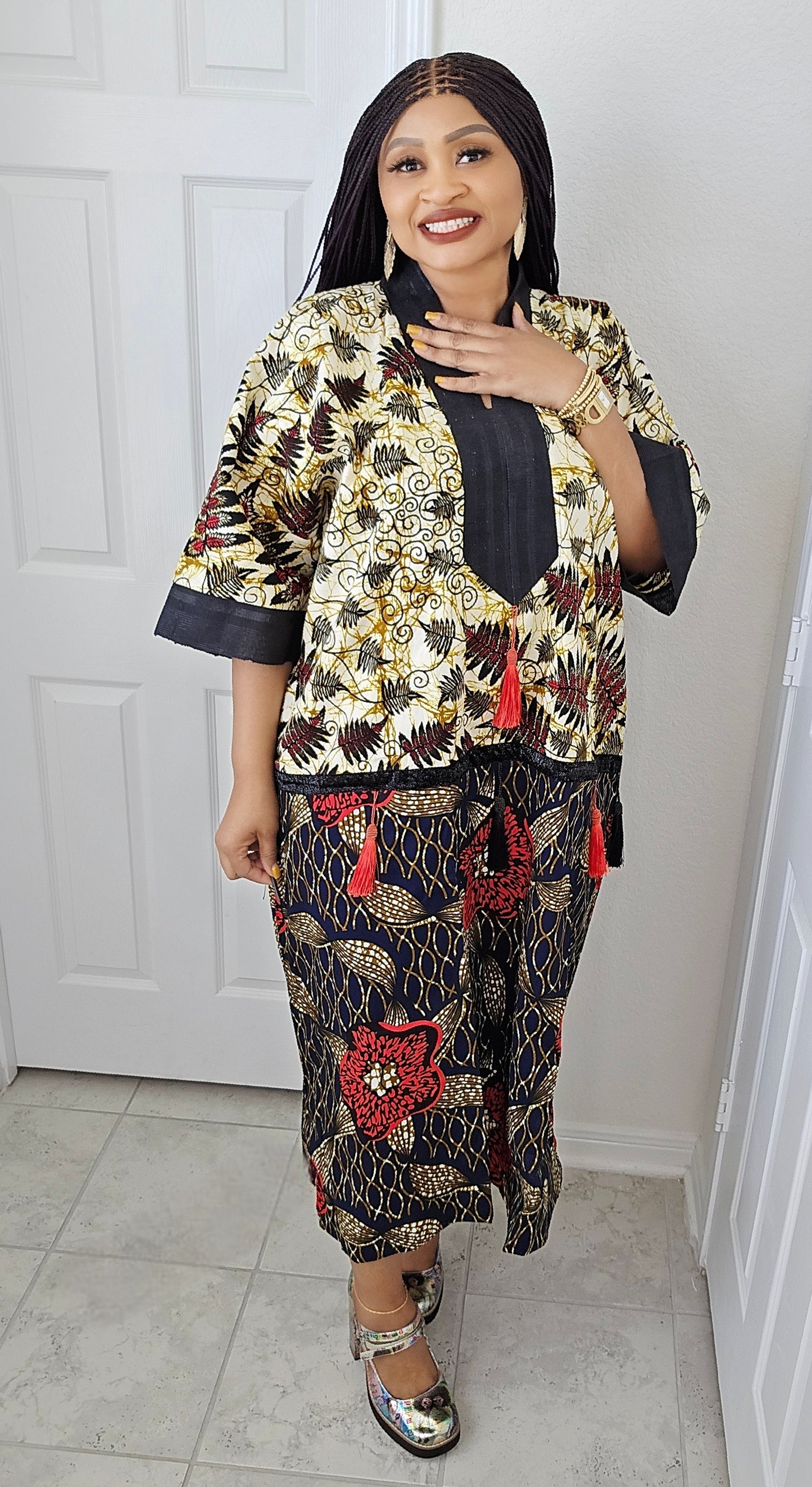Tiwalola – Rich Aunty Bubu Midi length with Matching Scarf