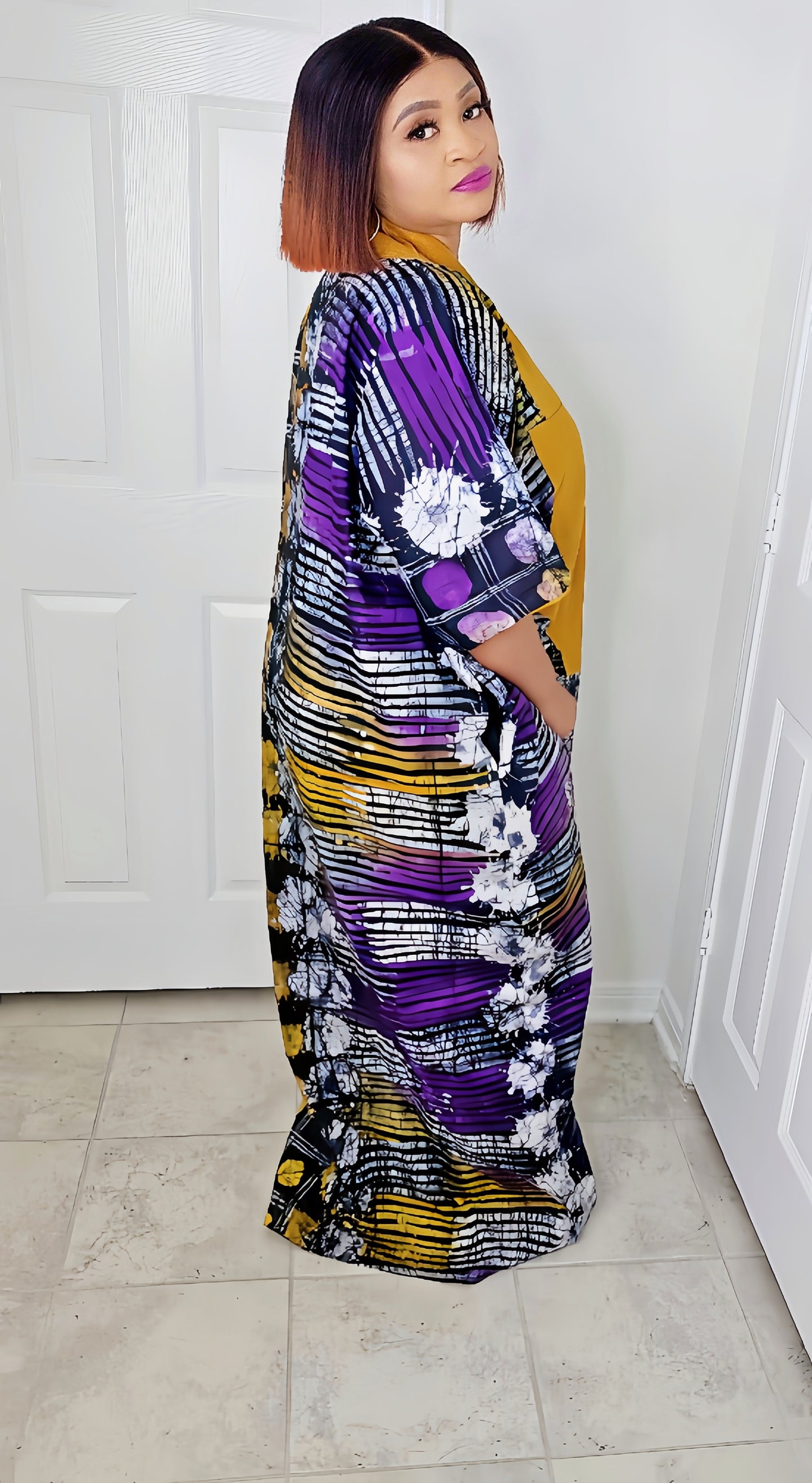 TARI BUBU – Aso-Oke Embroidered Bubu Boubou Kaftan Style with Matching Scarf
